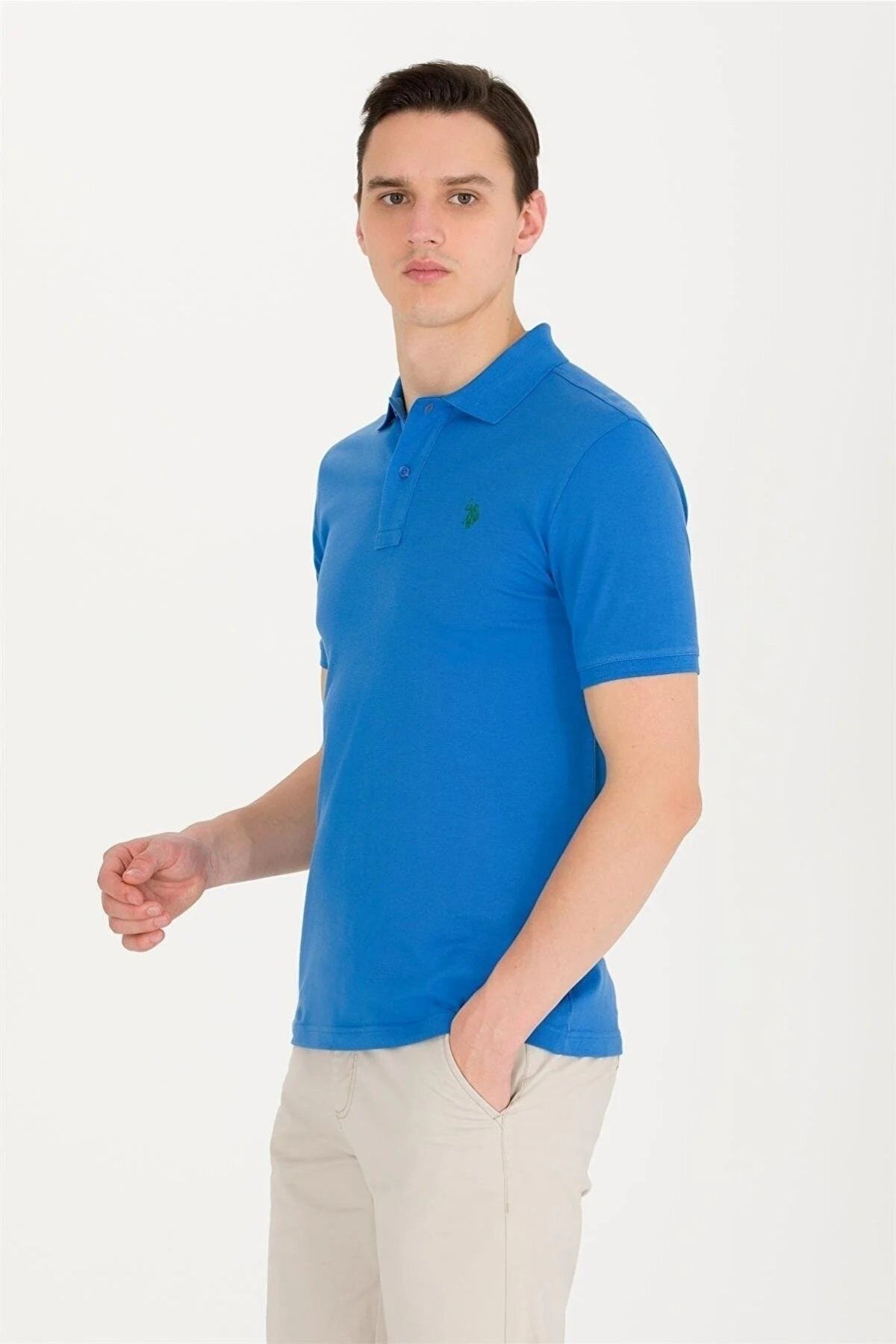 تی شرت آبی مردانه یقه پولو Us Polo Assn 1570718 U.S. Polo Assn.