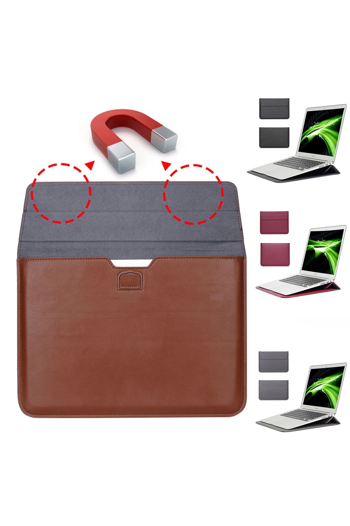 Fogy Huawei Matebook X Pro 2020 Compatible Faux Leather Case Bag