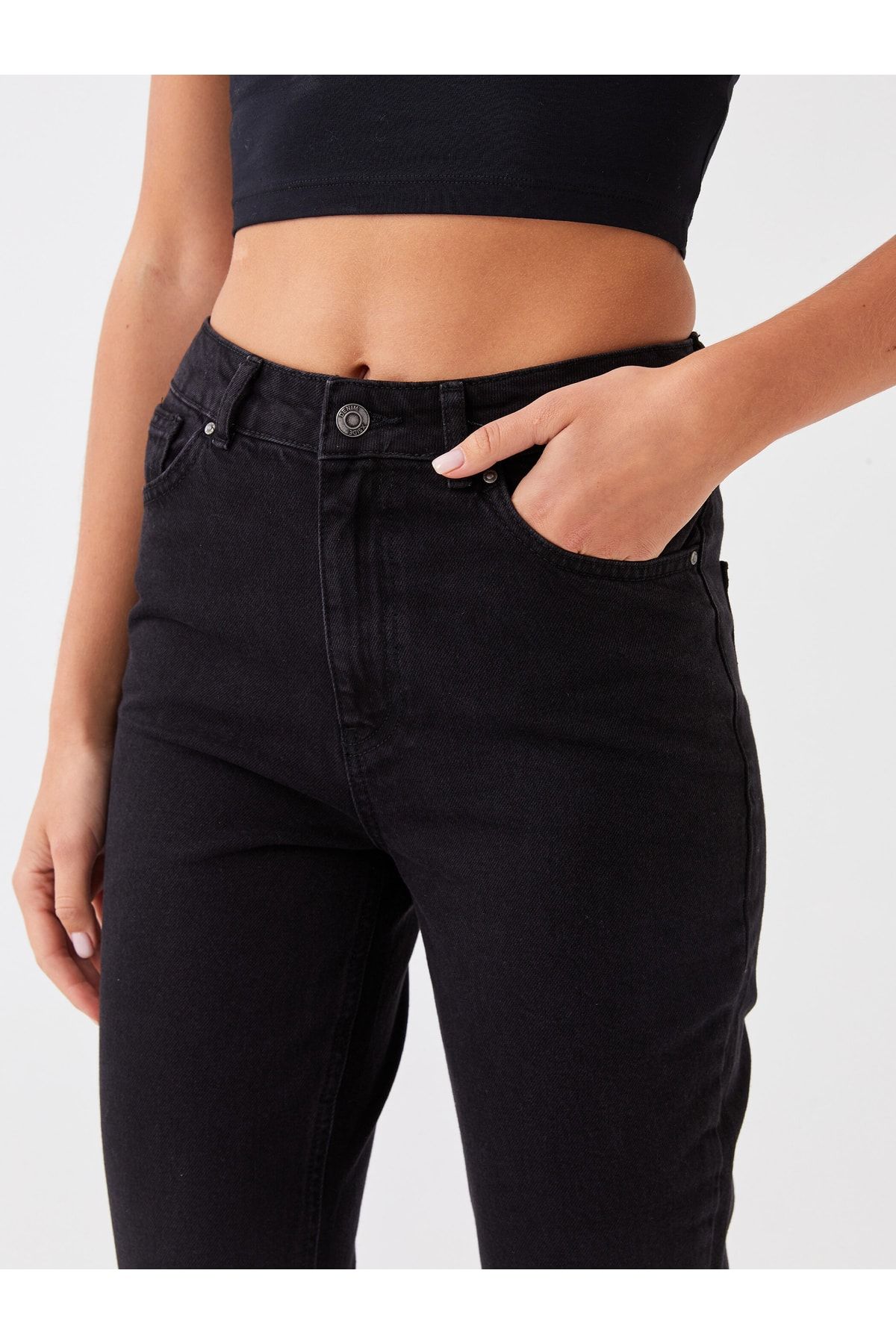 LC Waikiki-Dámské džínové kalhoty Mom Fit délky ke kotníkům s vysokým pasem 3