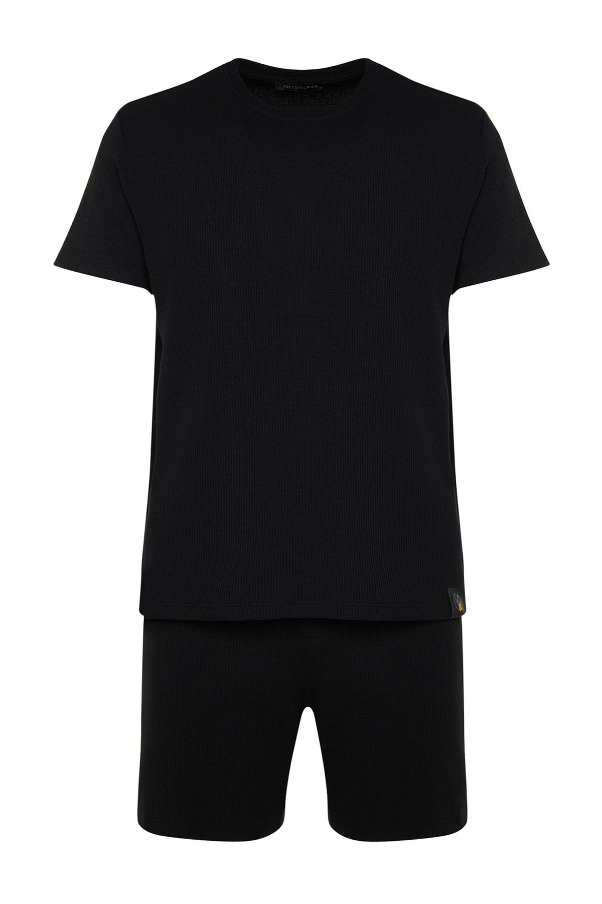 Kolekcia Trendyol-Čierna súprava pyžama Regular Fit so šortkami TMNSS23PT00036 9