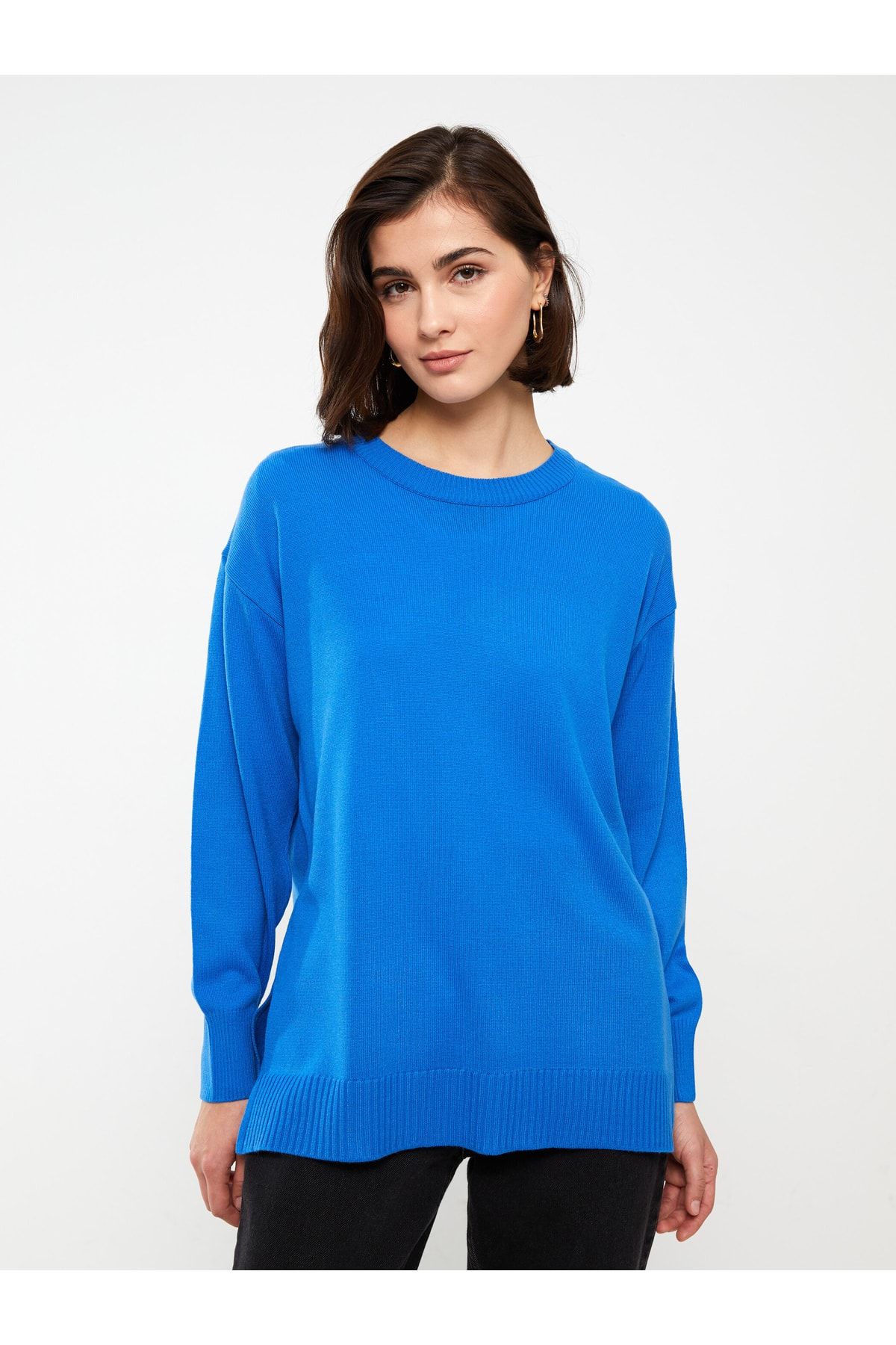 LC Waikiki Damski Sweter Oversize Z Okrągłym Dekoltem I Długimi Rękawami Kobieta - M