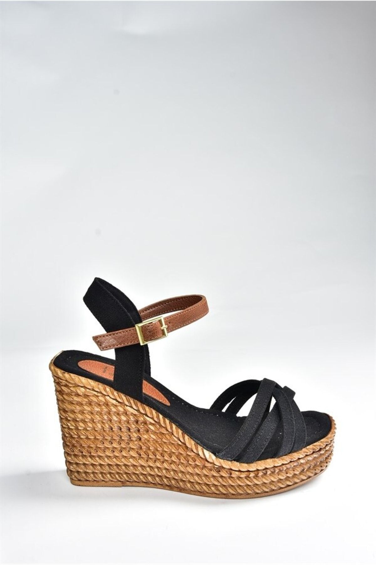Fox Shoes-Γυναικεία μαύρα λινά παπούτσια με τακούνι K674194105 4