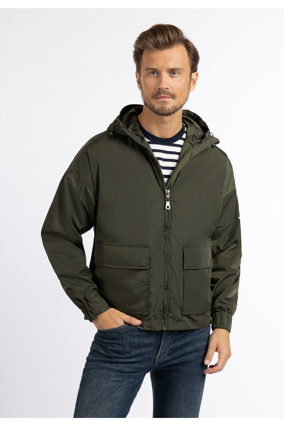 Dreimaster Jacke Khaki Relaxed Fit