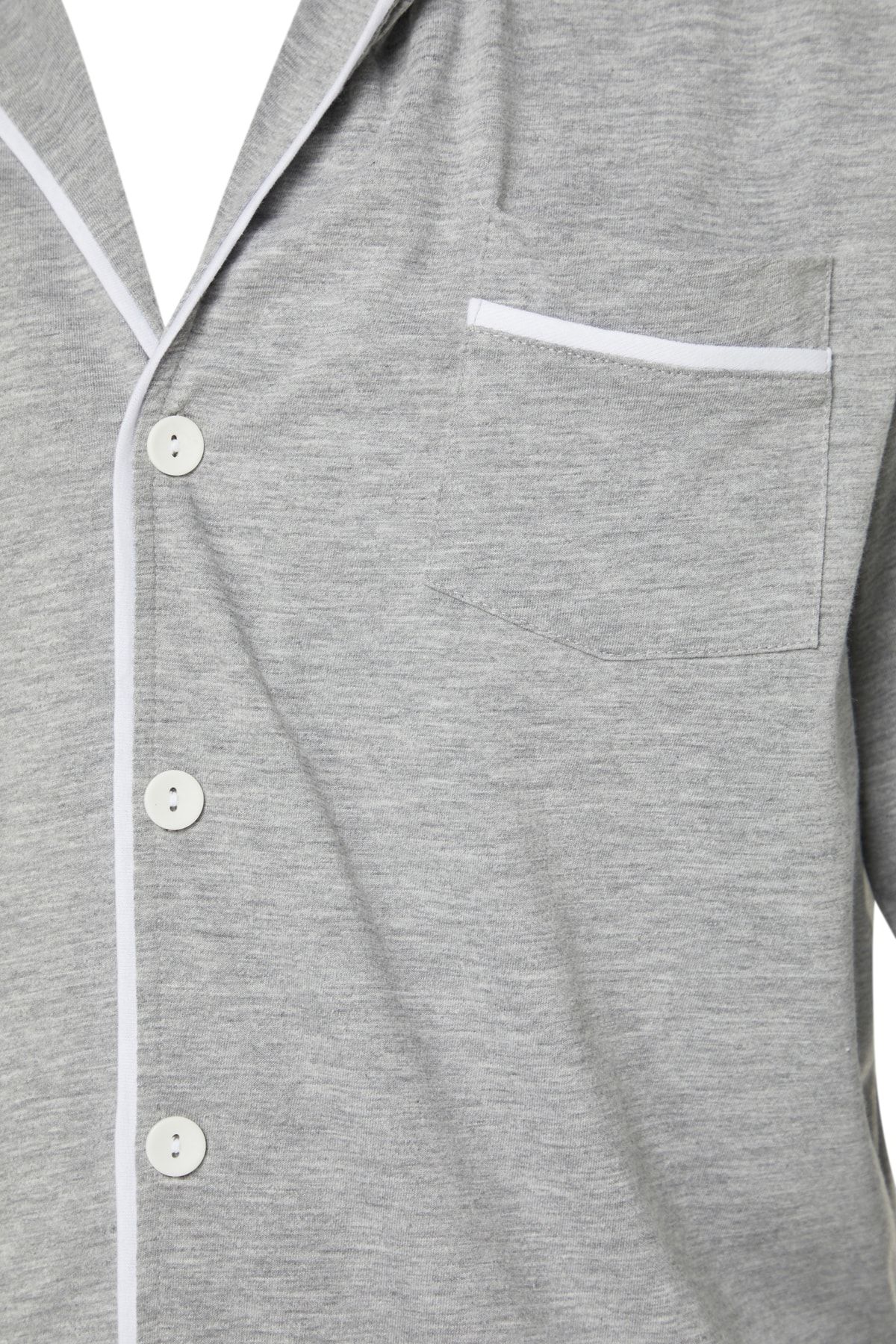 Trendyol Collection-Graues Strick-Nachtwäsche-Set mit normaler Passform – 100 % Baumwolle, Oberteil mit Paspelierung, TMNAW22PT1073 7