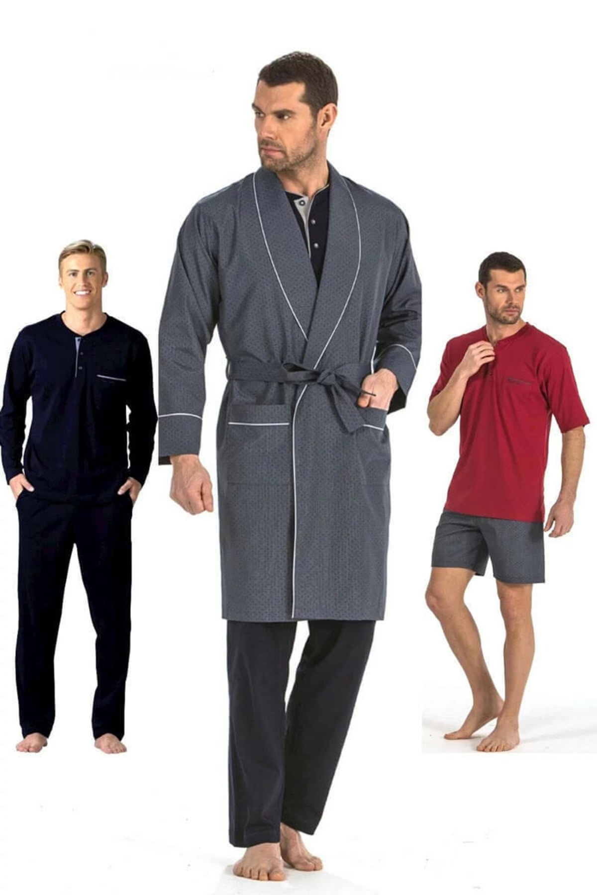 ست 5 تکه پیژامه و لباس زیر مردانه راسته فاق نرمال | پیر کاردین Pierre Cardin TYC00772821144 - تصویر 2