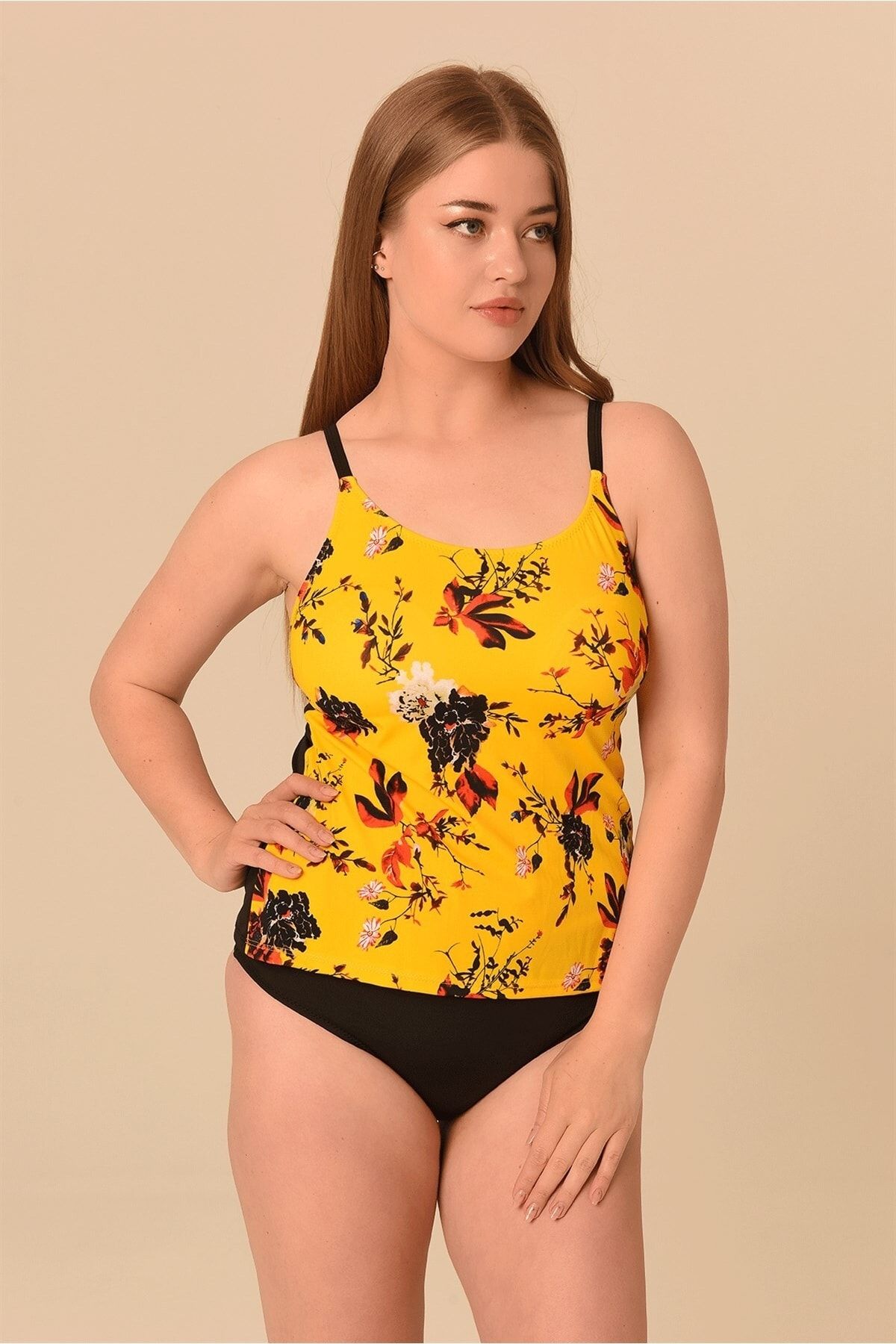Yellow plus size tankini shop