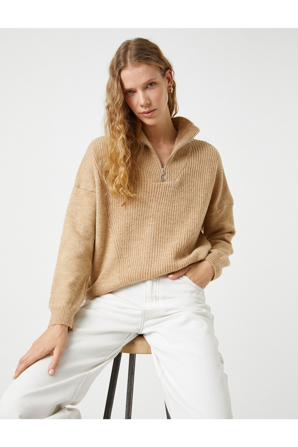 Koton Pullover Braun Regular Fit Fast ausverkauft