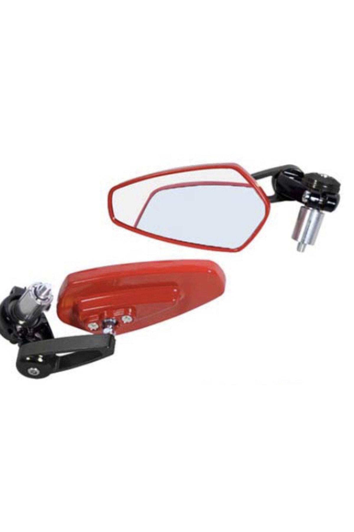 MTS Tez Motor Pro Ga09-0275 Universal Katlanabilir Motorsiklet Gidon Aynası Kırmızı-siyah