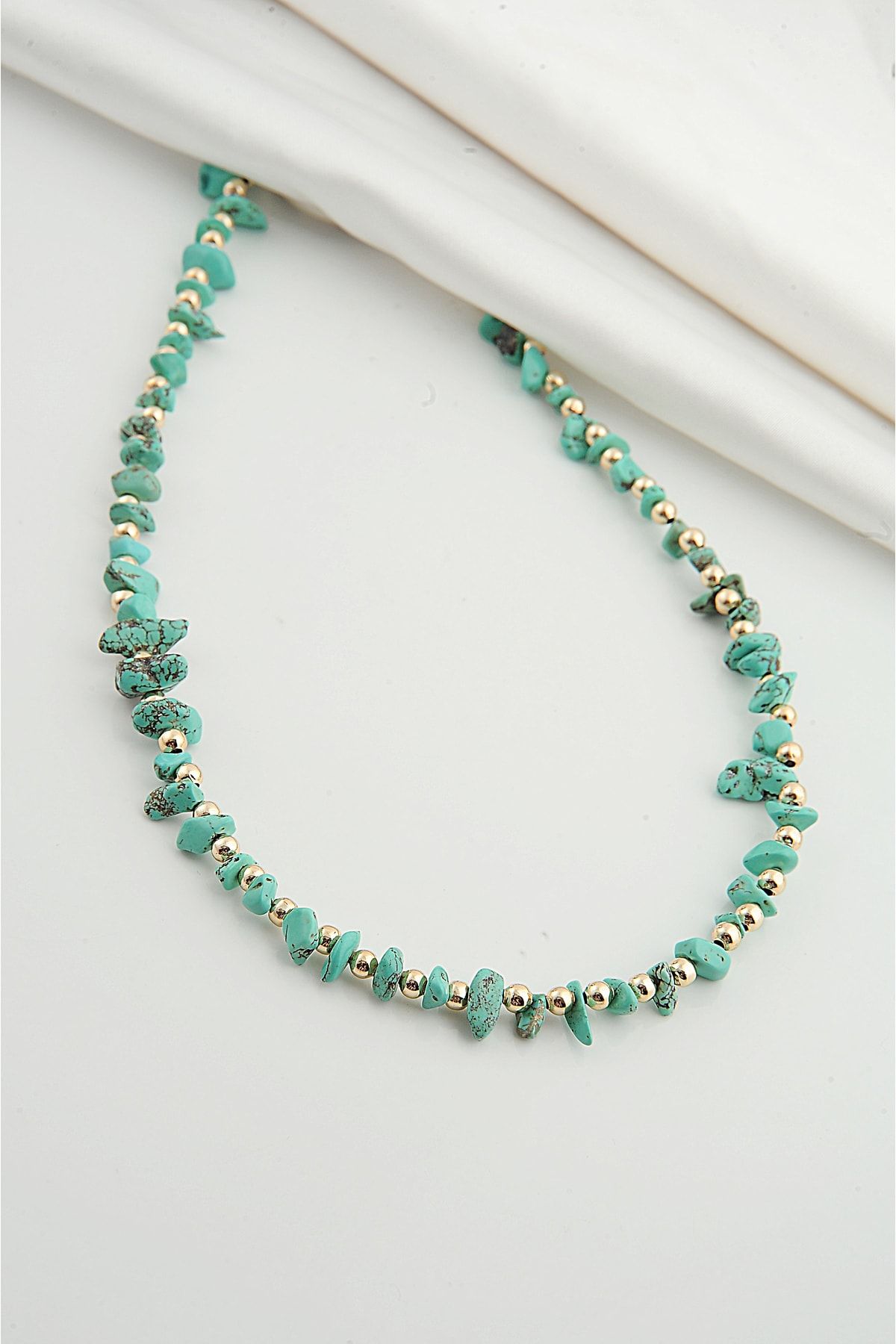 EUROMODA Plain Natural Stone Beaded Necklace Trendyol