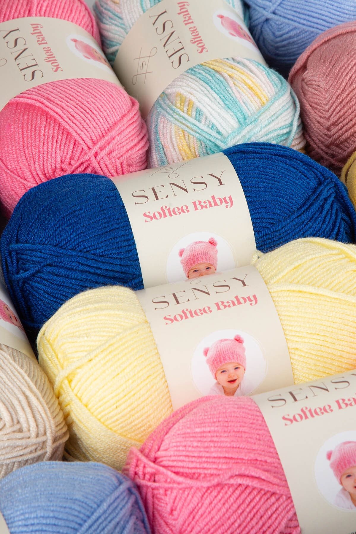 SENSY-Premium Softee Baby Hand Knitting Yarn Baby Yarn Cardigan Sweater Vest Yarn Scarf Beanie Booties Baby Yarn Black 8