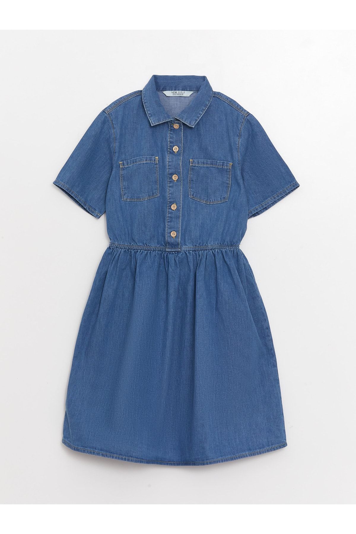 Denim dress with collar store