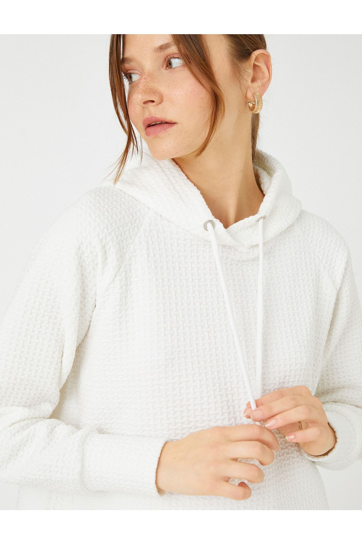 Koton Sweatshirt Ecru Regular Fit Fast ausverkauft
