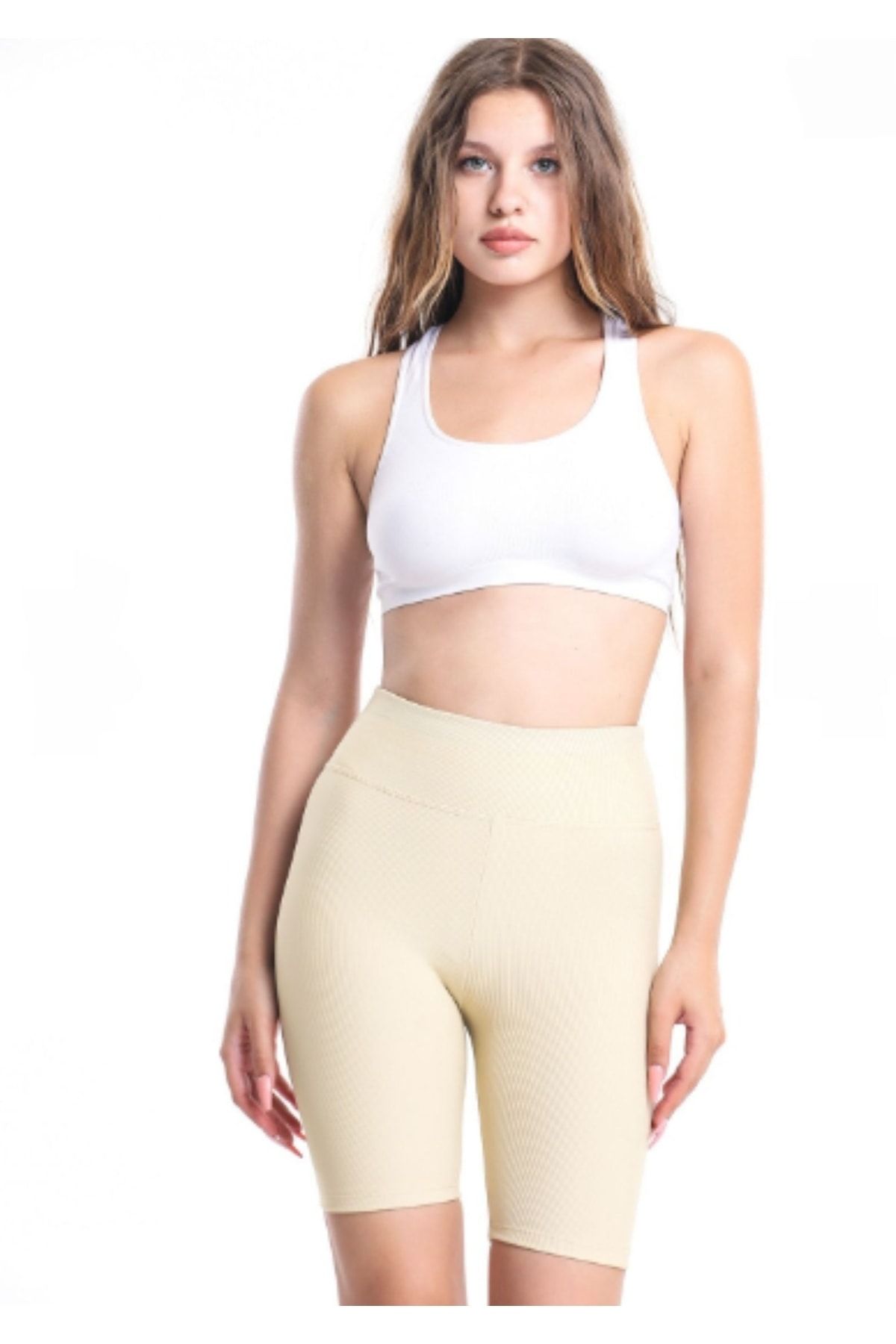Cream biker clearance shorts