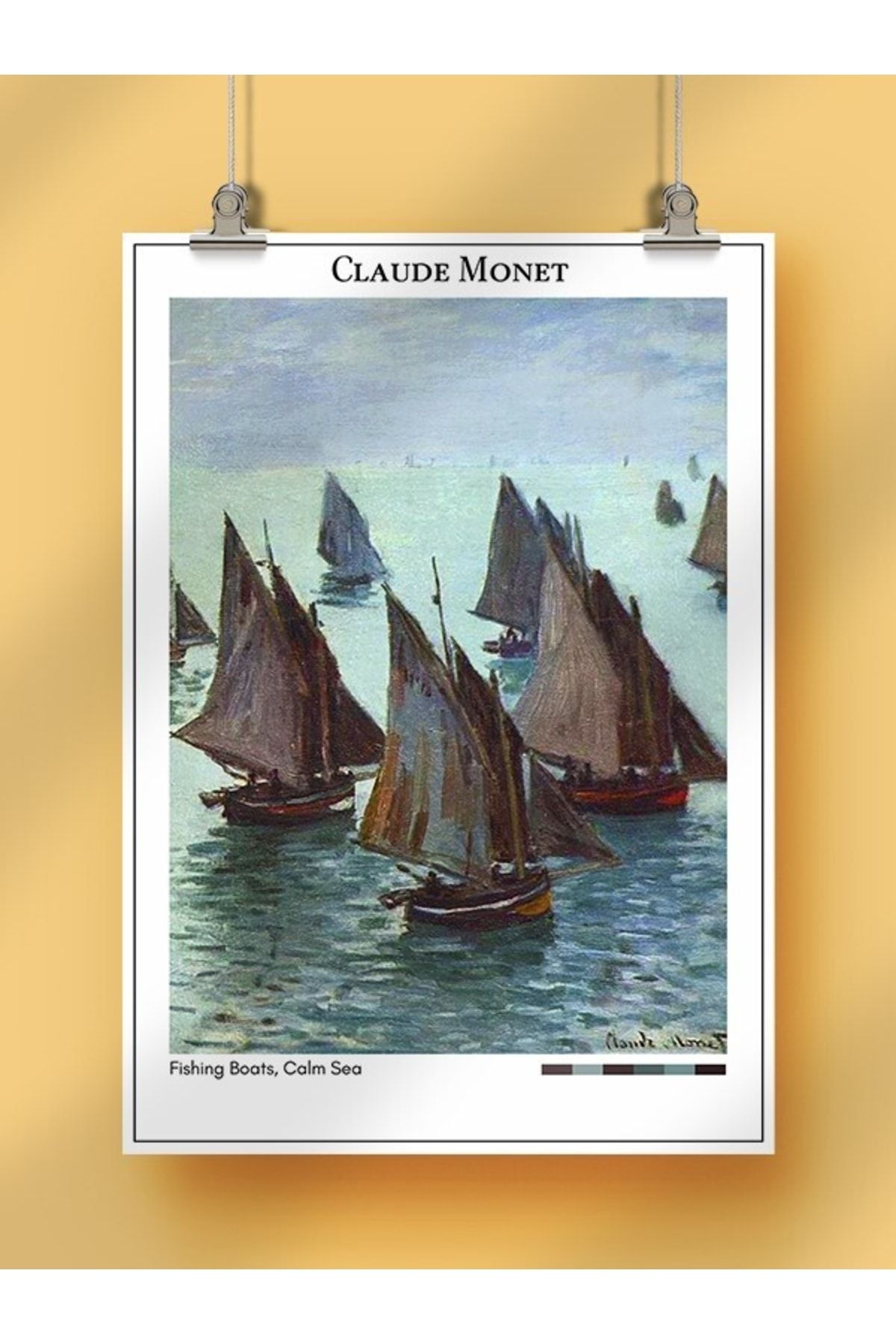 Mudi Store-Claude Monet Fishing Boats, Calm Sea Poster Frameless Artistic Famous Painter Poster 7