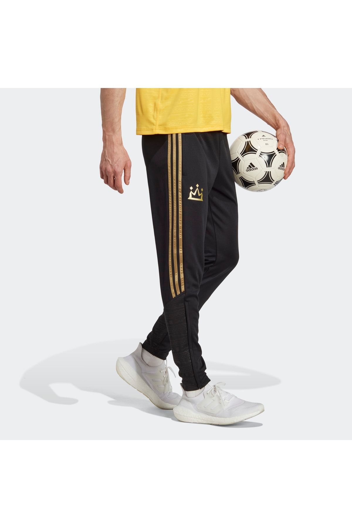 Adidas black outlet and gold joggers