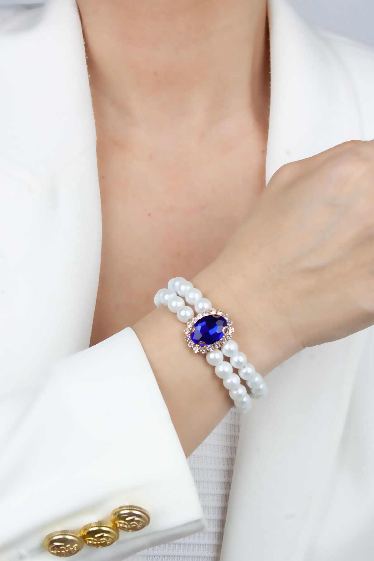 Crystal and pearl clearance bracelet