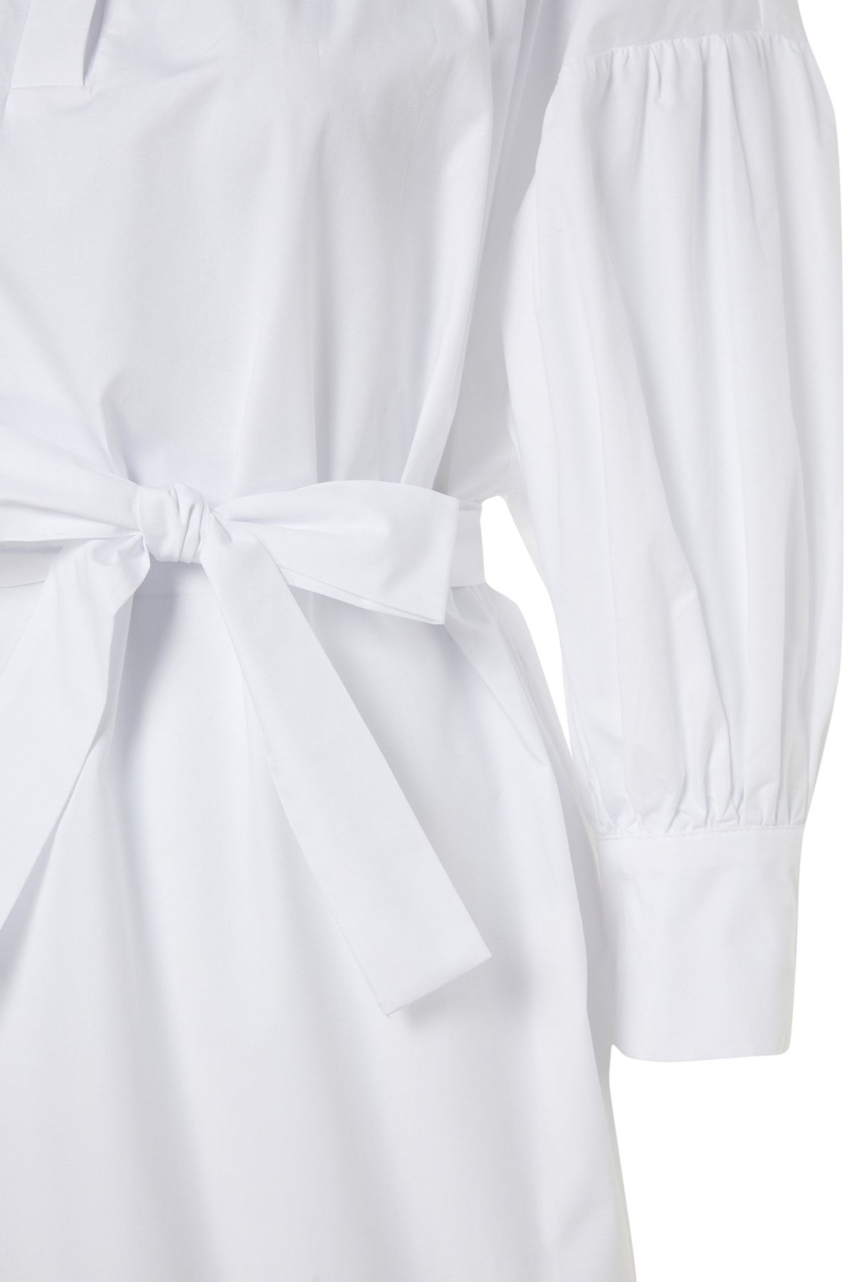 Trendyol Modest-X Kevser Sarıoglu White Half Placket Drawstring Detailed 100% Cotton Poplin Woven Tunik TCLSS23UK00002 7