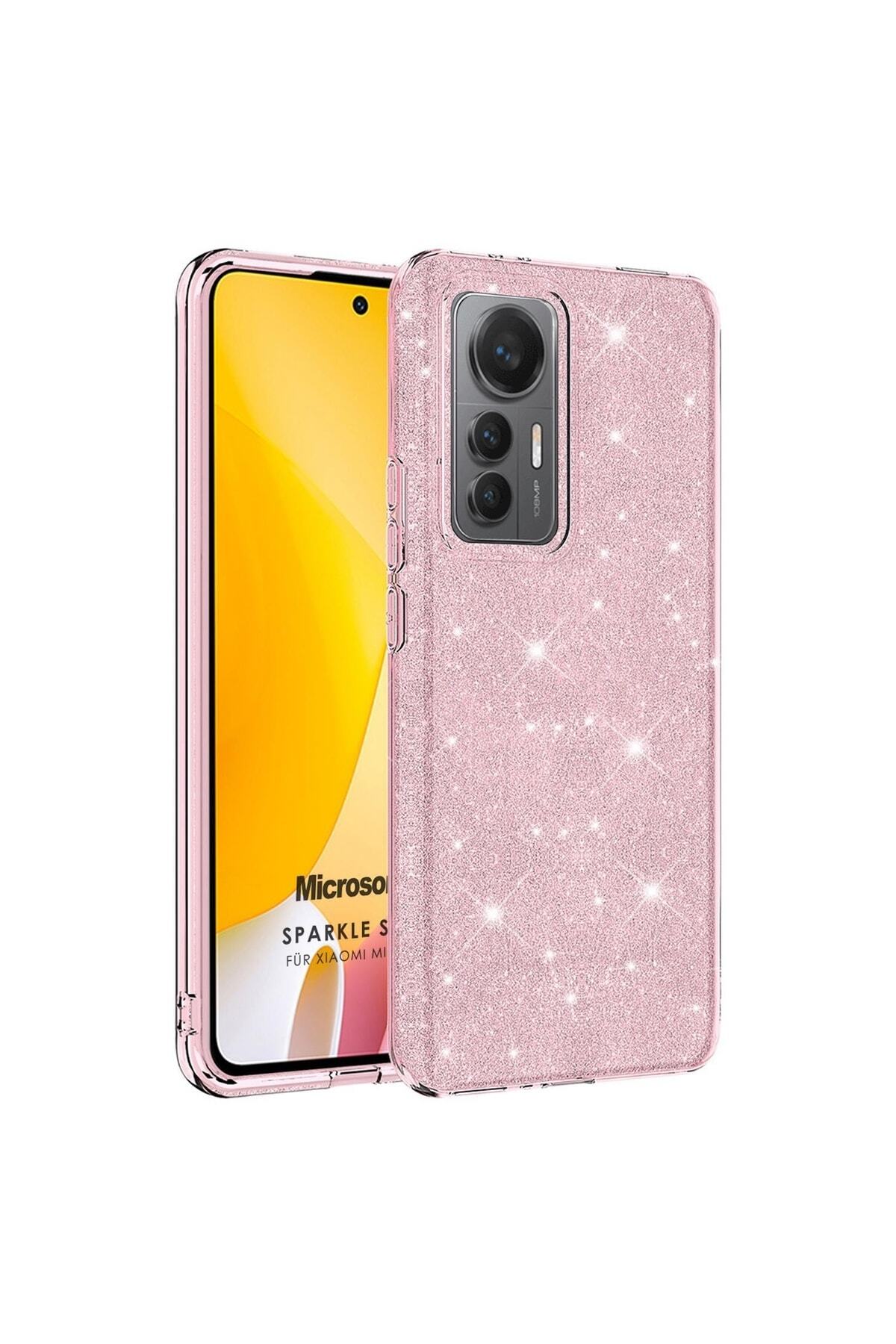 QIWEIQING Funda Con Purpurina Líquida Para Xiaomi Mi 12 Lite – TPU Flexible, Antigolpes, Color Rosa Con Cuerda