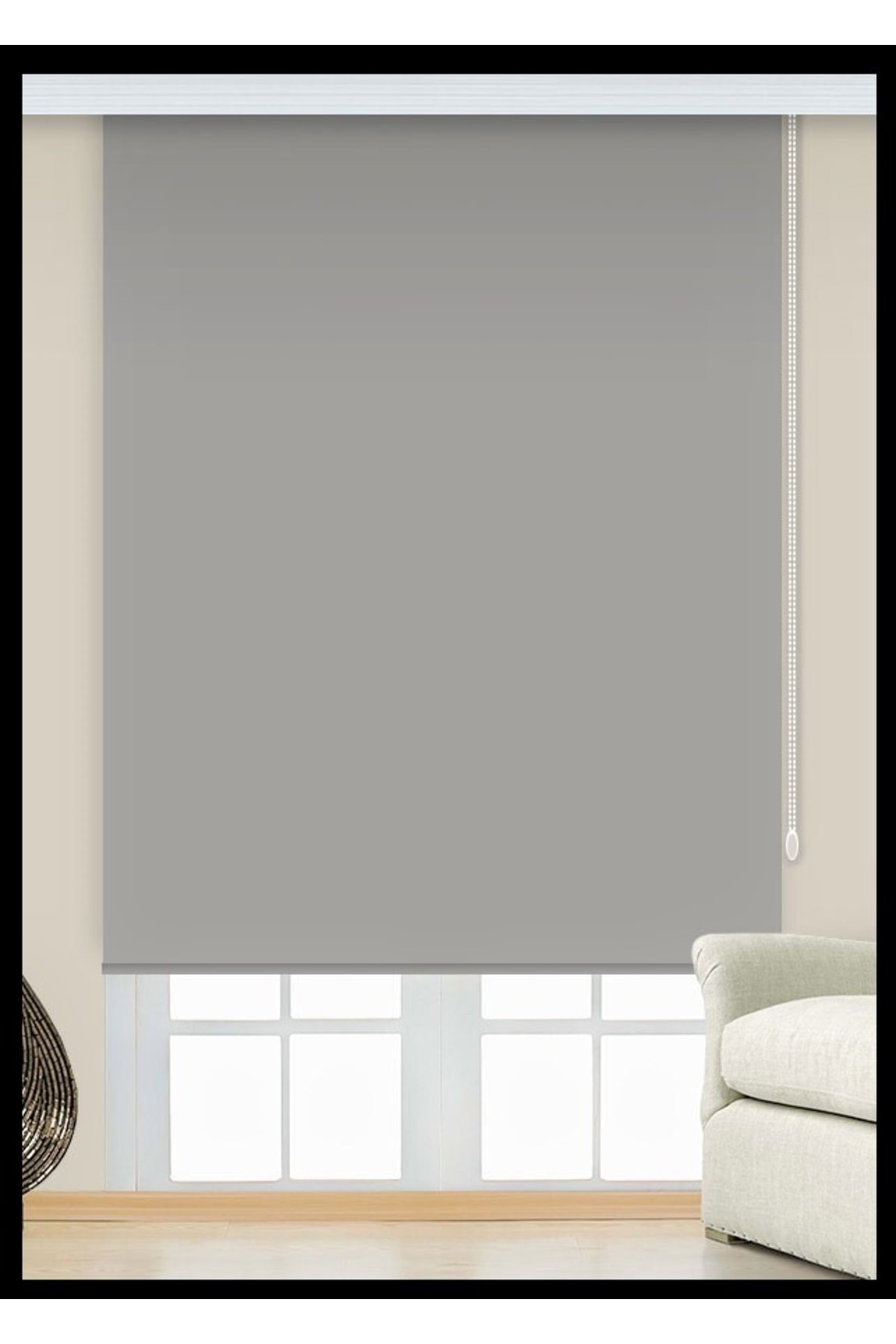 Brilliant Roller Blind Light Gray Color Matte Thick Fabric (LINEN) 1st quality Aluminum Case,pipe