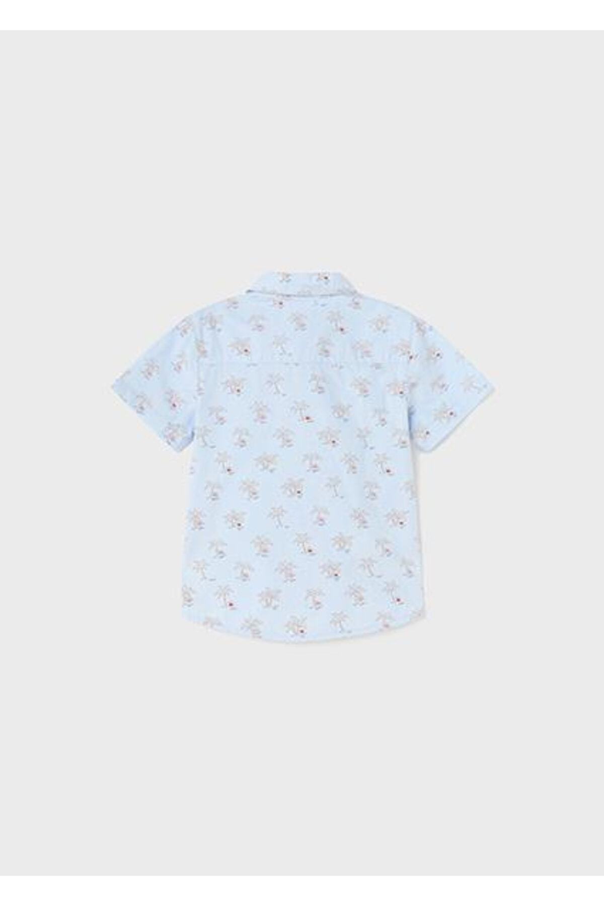 Mayoral Erkek Bebek Mavi Gömlek Kısa Kol Baskılı fotoğrafı 2 (önizleme)