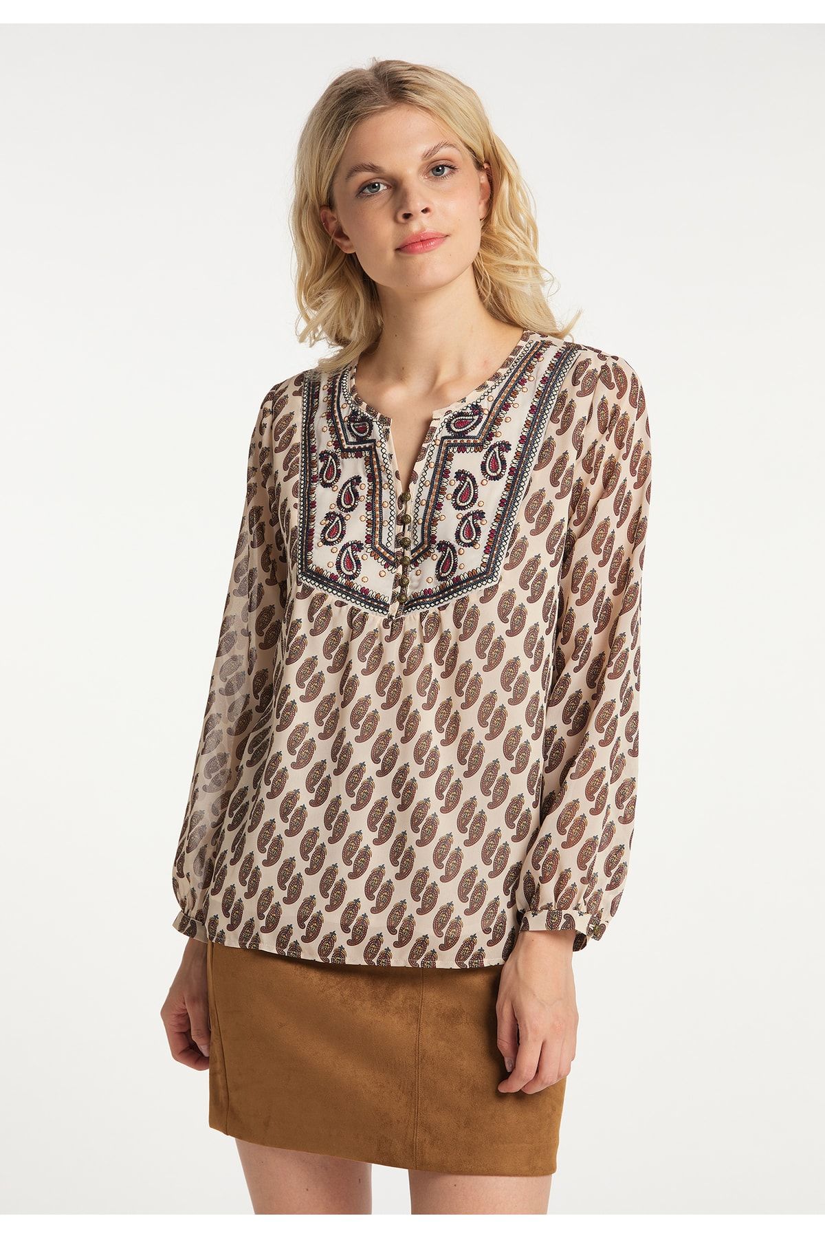 USHA Bluse Ecru Regular Fit Fast ausverkauft FN7493
