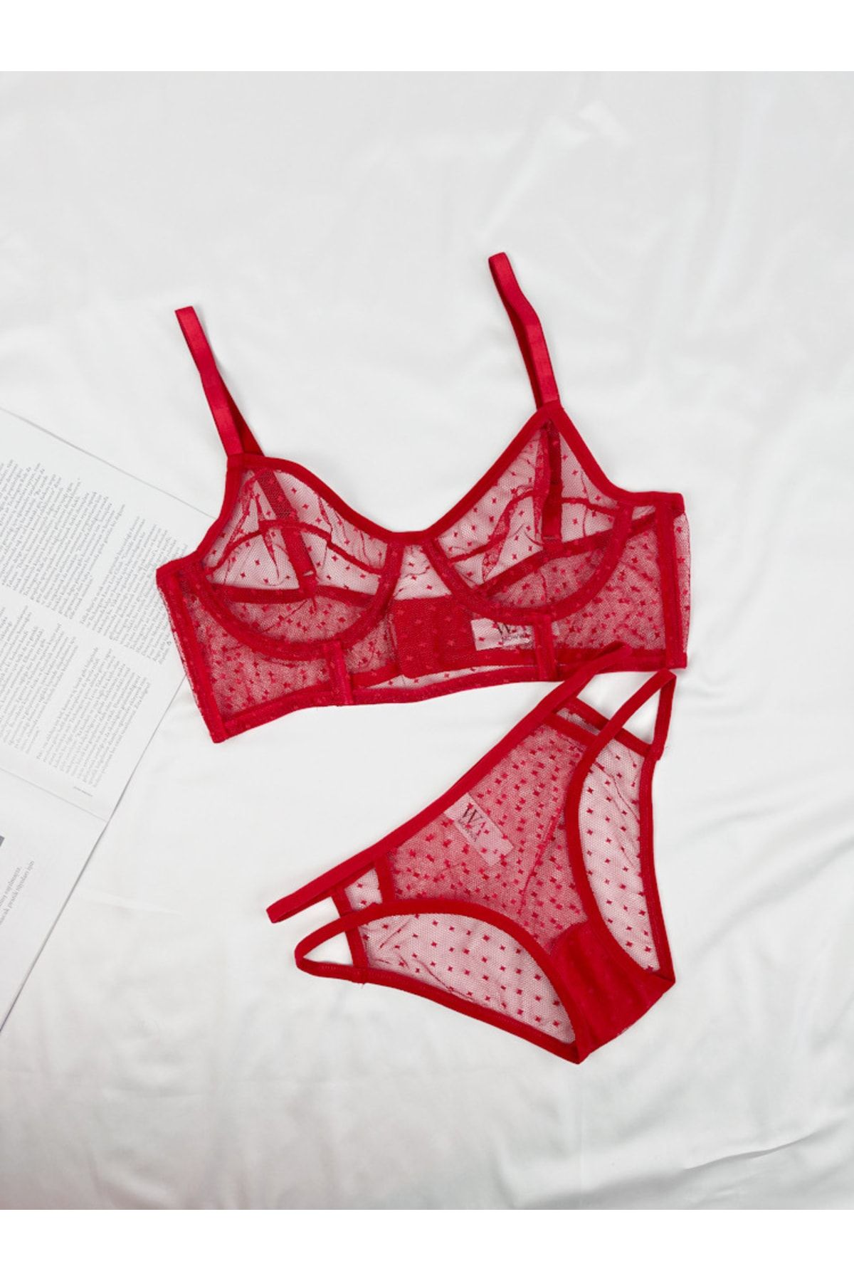 MOWWA Underwear Set Red Polka dot Trendyol
