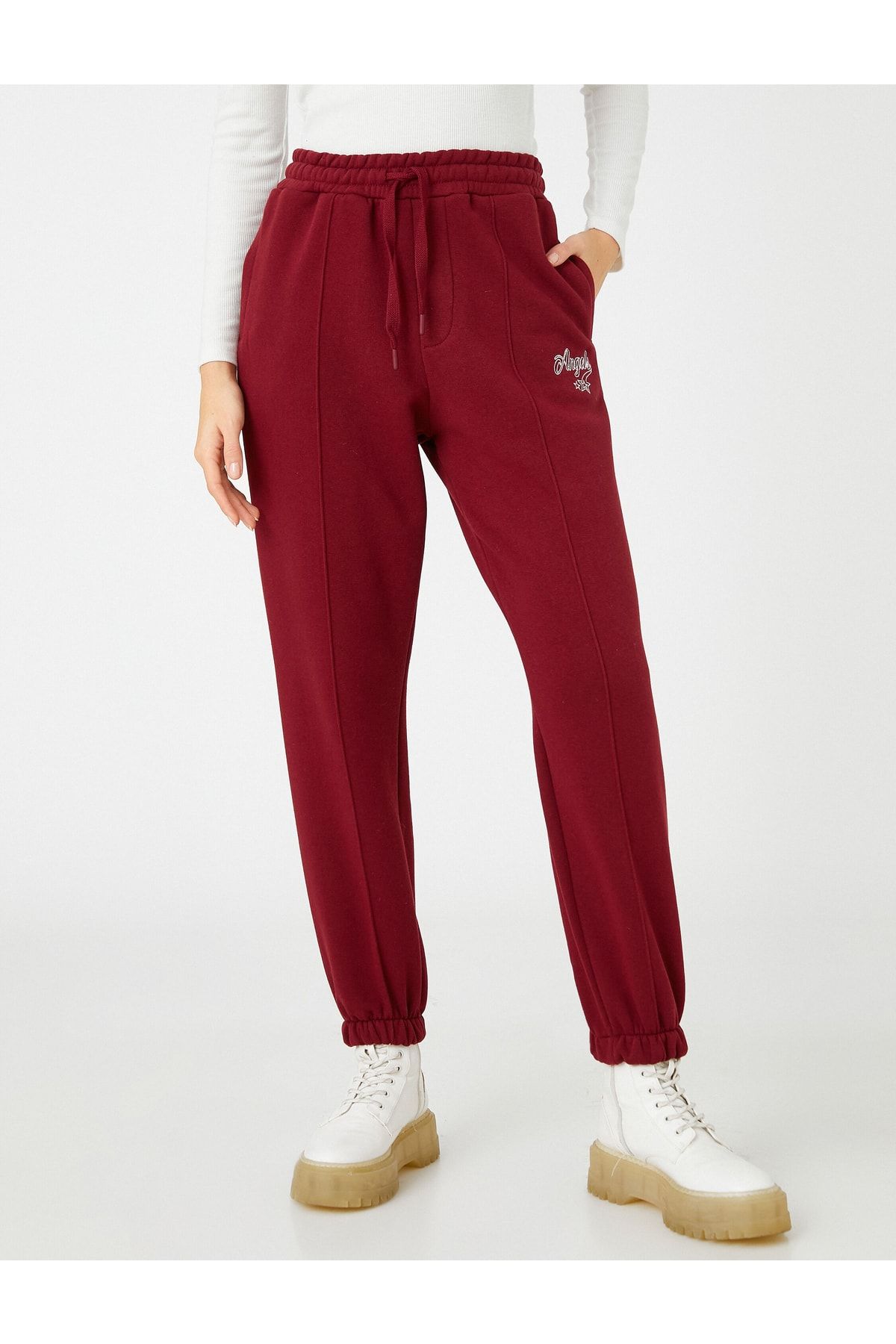 Koton Jogger Sweatpants with Pocket Detail Laced Waist Fleece