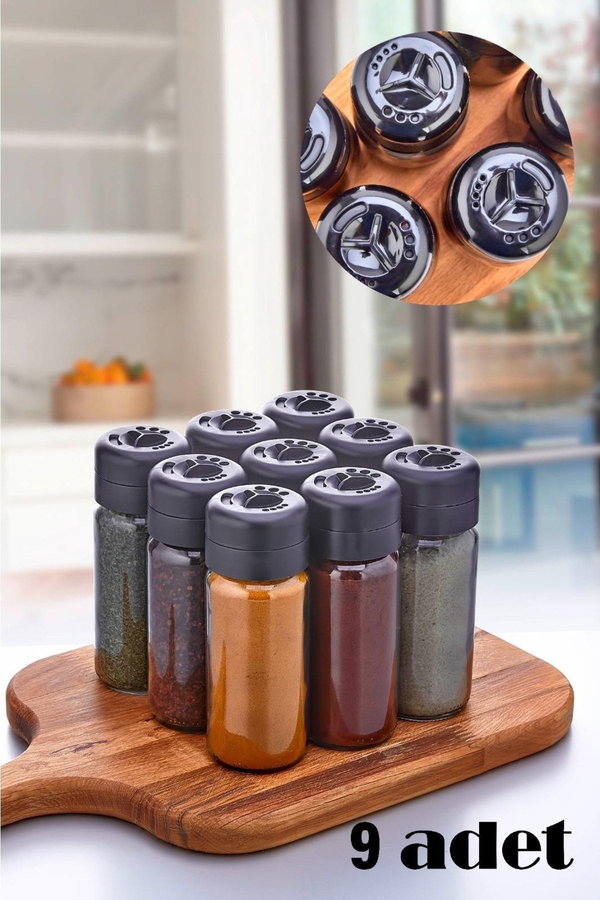 Glass jar shop spice rack