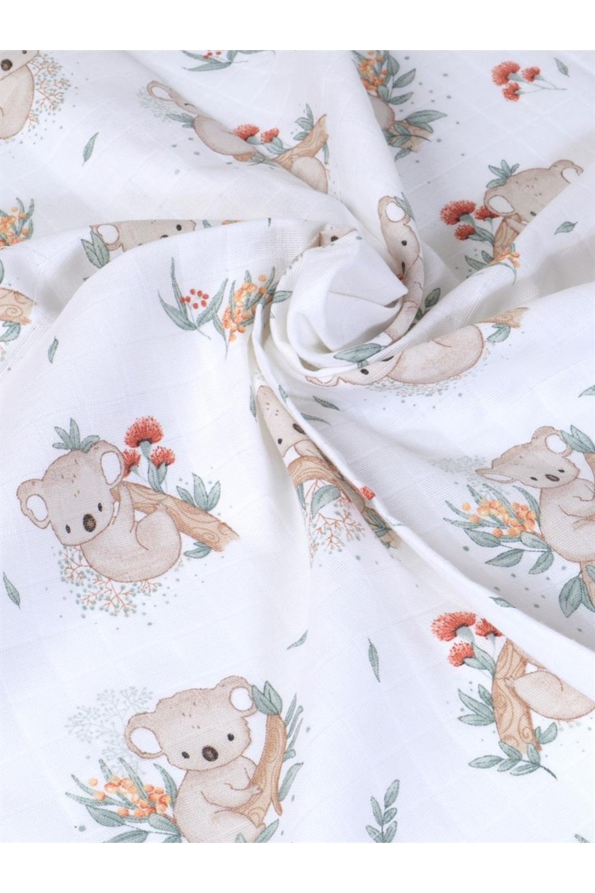 Organic Muslin Baby Blanket Koala Pattern