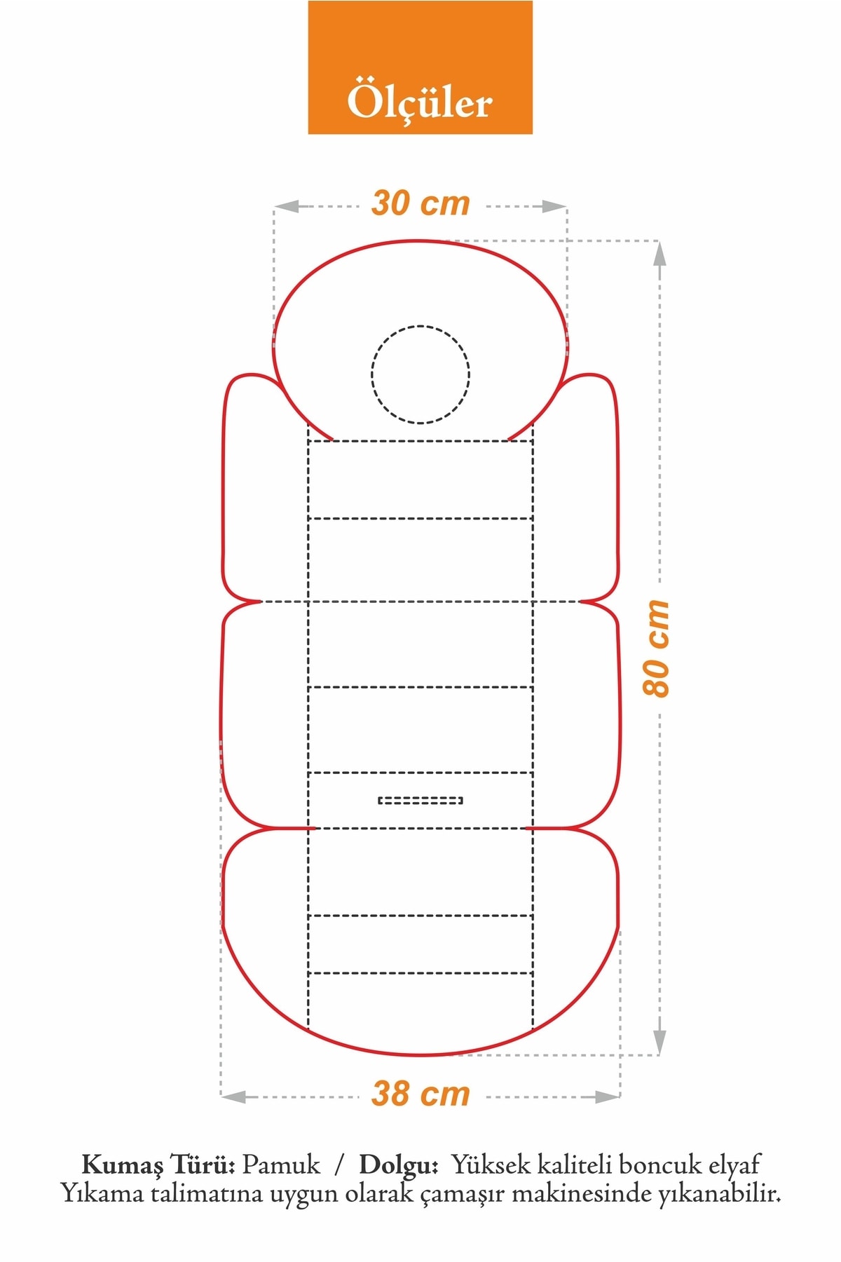 Umaybebek Ortopedik Bel Destekli Bebek Arabası Minderi, Pamuk Kumaş - Orijinal Ürün fotoğrafı 5 (önizleme)