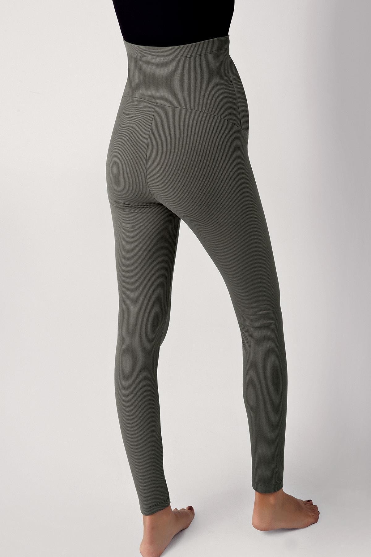 Artış Fitilli Ayarlanabilir Yüksek Bel Esnek Toparlayıcı Hamile Tayt F03 fotoğrafı 2 (önizleme)