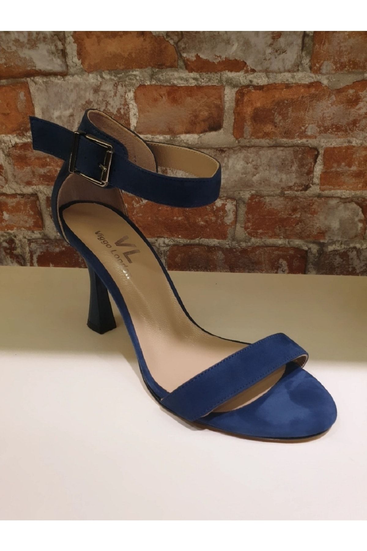 MelAlp Genuine Leather Women s Thin Heeled Sandals Blue