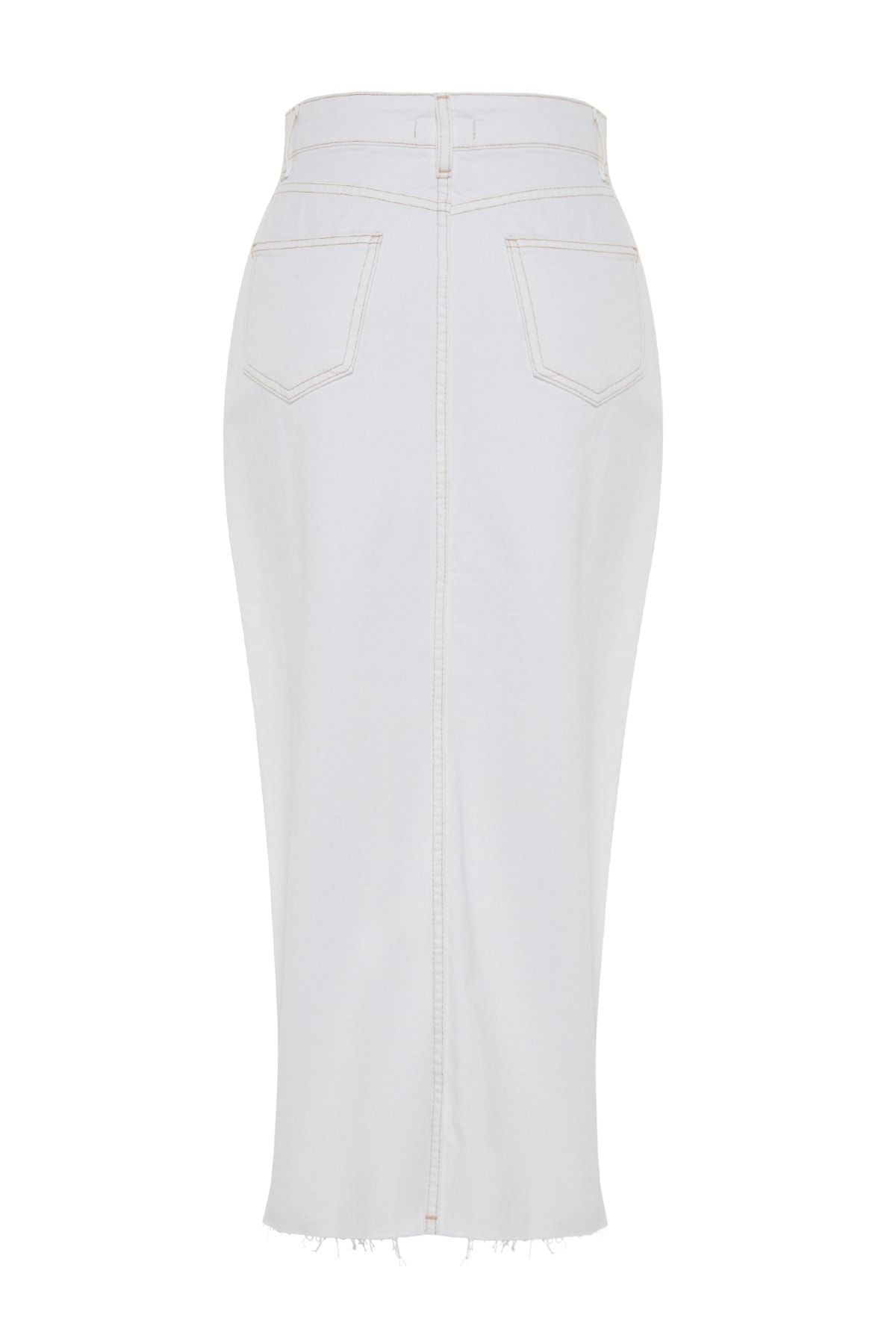 Trendyol Collection-Weißer geschlitzter Maxi-Jeansrock TWOSS23ET00290 7
