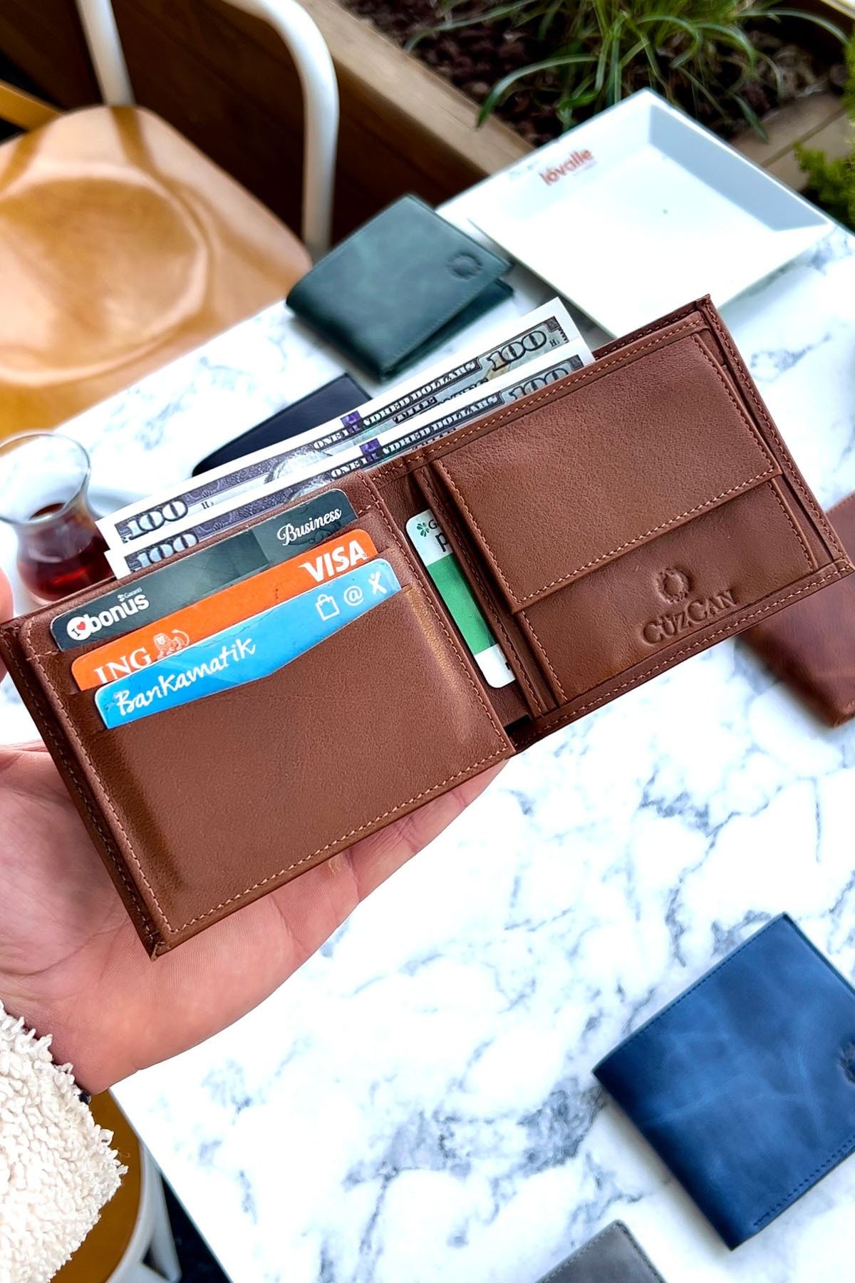 کیف پول مردانه NYC BOND TABA COATS LEATHINE WALLET مردانه'S PRIVE PRINPED PRINT هدیه KEYCHAIN CüzCan