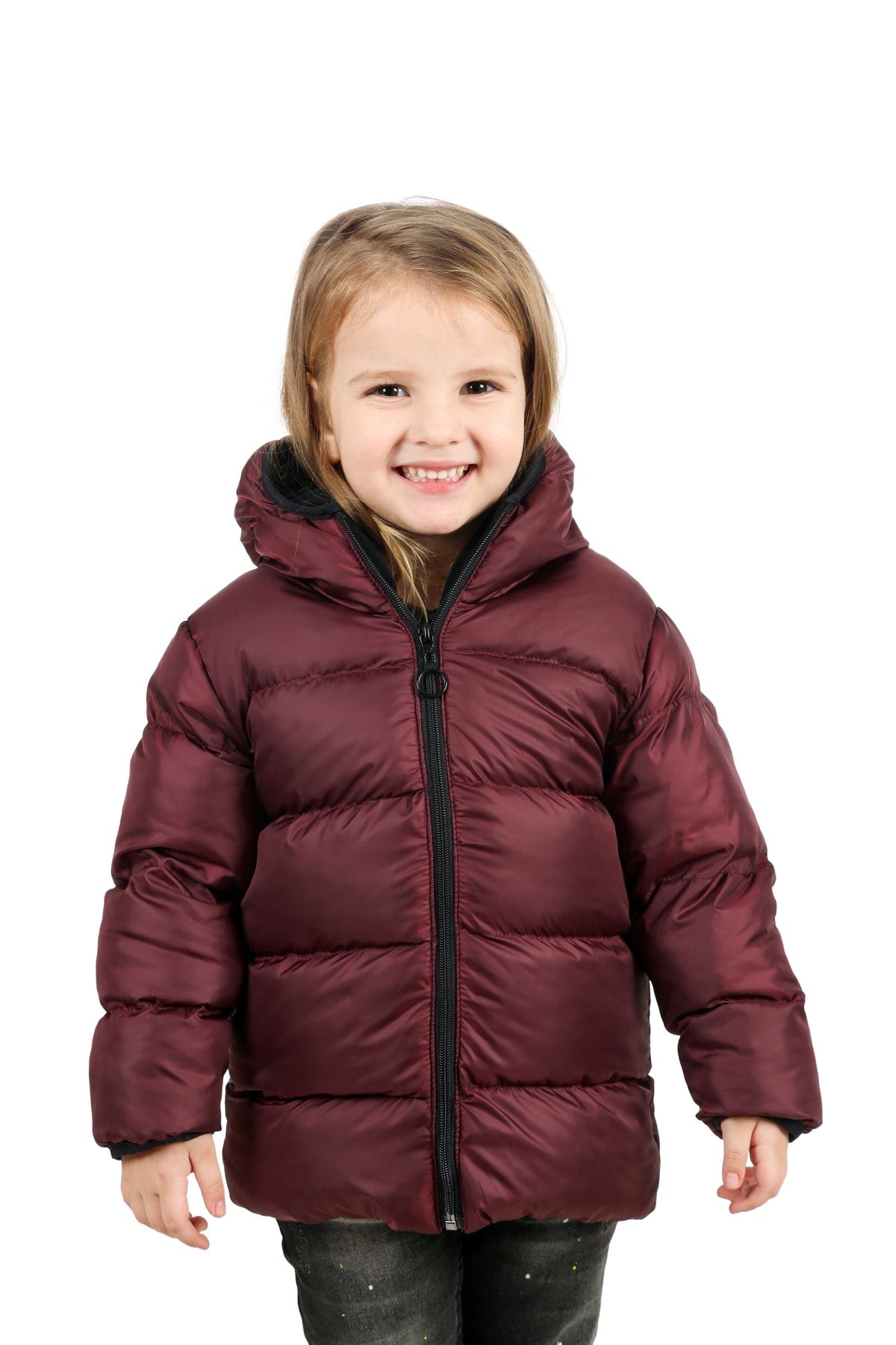 Montland Girl s Burgundy Fleece Hooded Waterproof Windproof Inflatable Winter Coat Coat