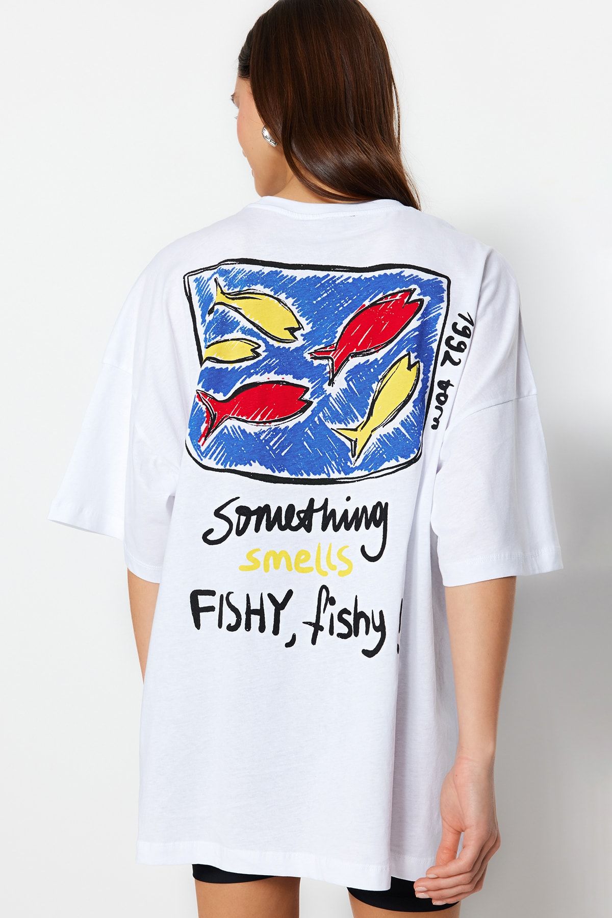 Trendyol Collection T-Shirt Weiß Oversized QV7505