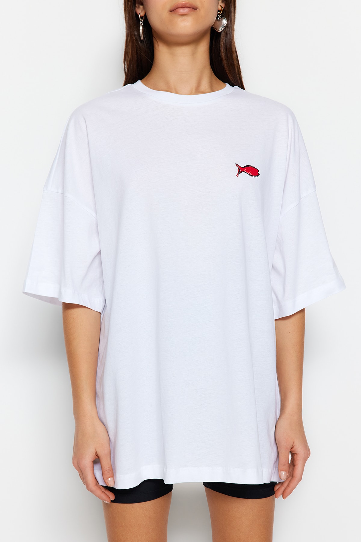 Trendyol Collection T-Shirt Weiß Oversized QV7505