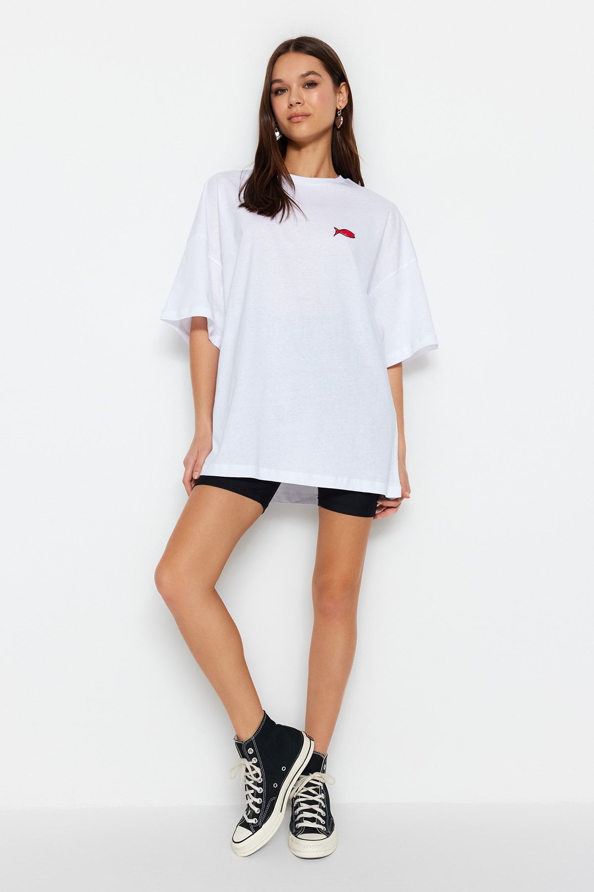 Trendyol Collection T-Shirt Weiß Oversized QV7505
