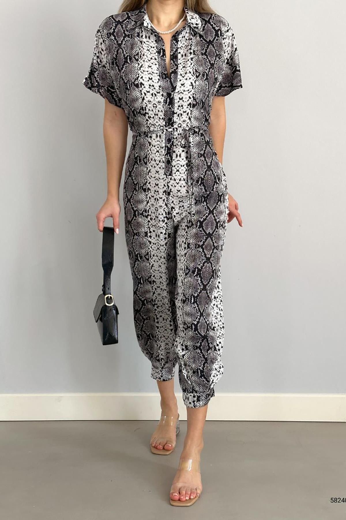 Grey snake print jumpsuit 2025