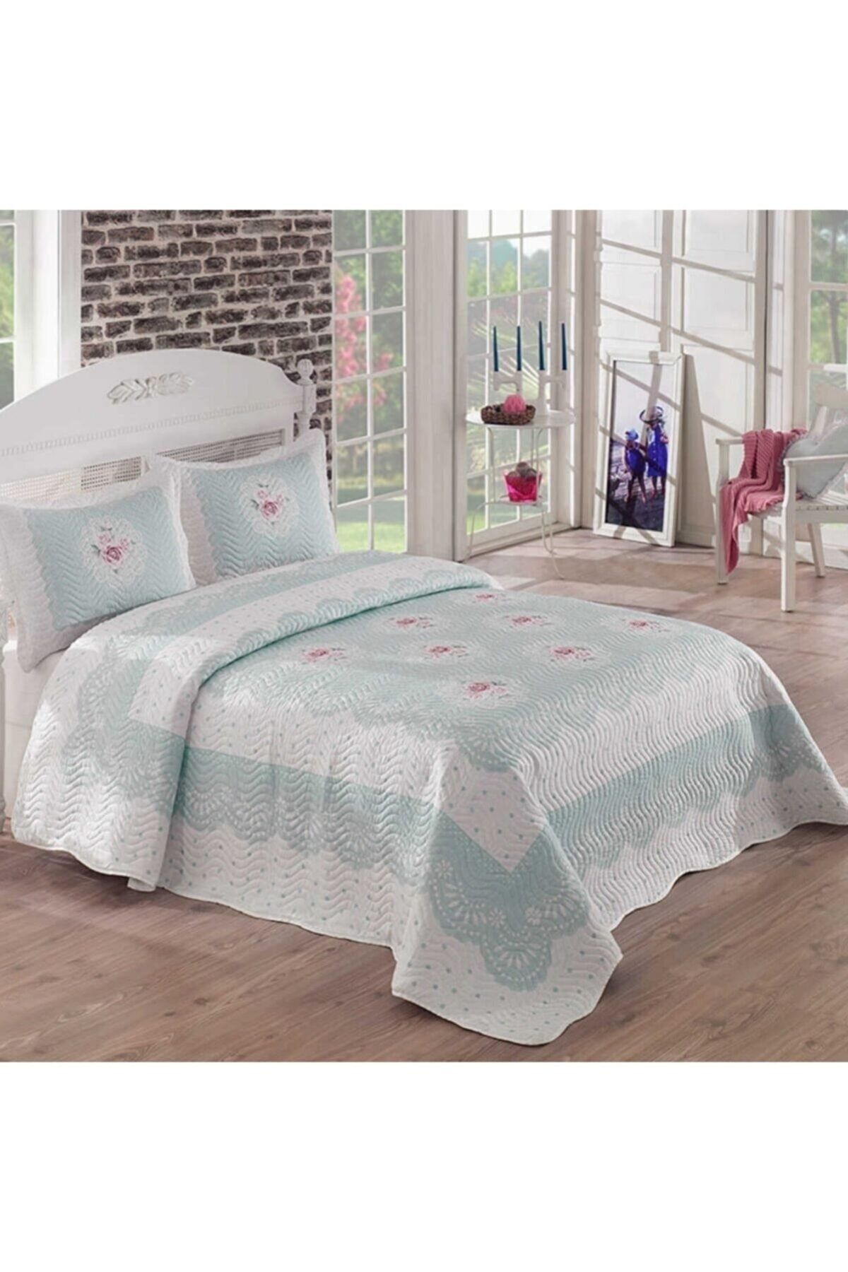 Pasajçeyiz Cuvertură De Pat Dublă Matlasată Clara Blue - One Size