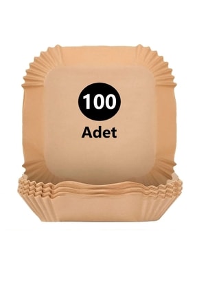 100 Adet Airfryer Pişirme Kağıdı Kare Tabak Model Yağlı Kağıt