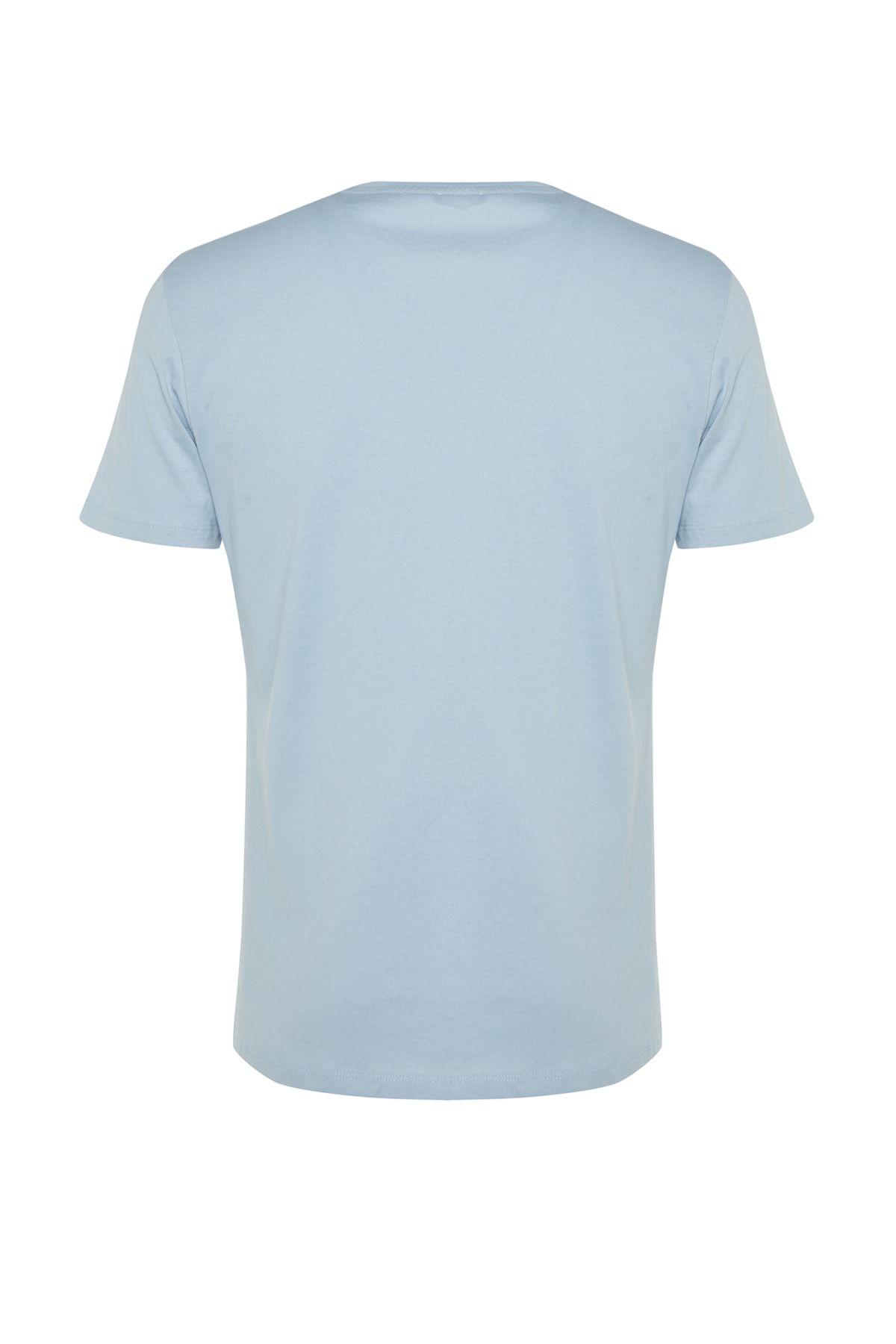Trendyol Collection-Blue Slim/Slim Cut 100% Cotton Basic Crew Neck T-Shirt Tmnss19Bo0001 8