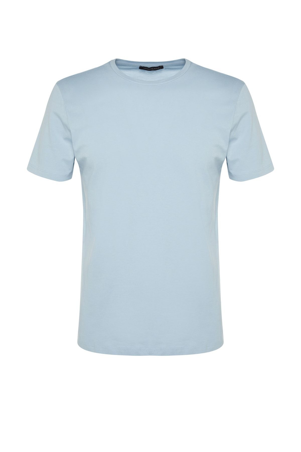 Trendyol Collection-Blue Slim/Slim Cut 100% Cotton Basic Crew Neck T-Shirt Tmnss19Bo0001 6