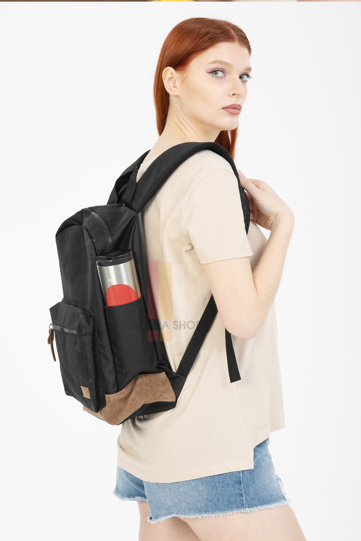 کوله پشتی زنانه قهوه ای QBAG | ASOSM1 اورجینال - تصویر 5