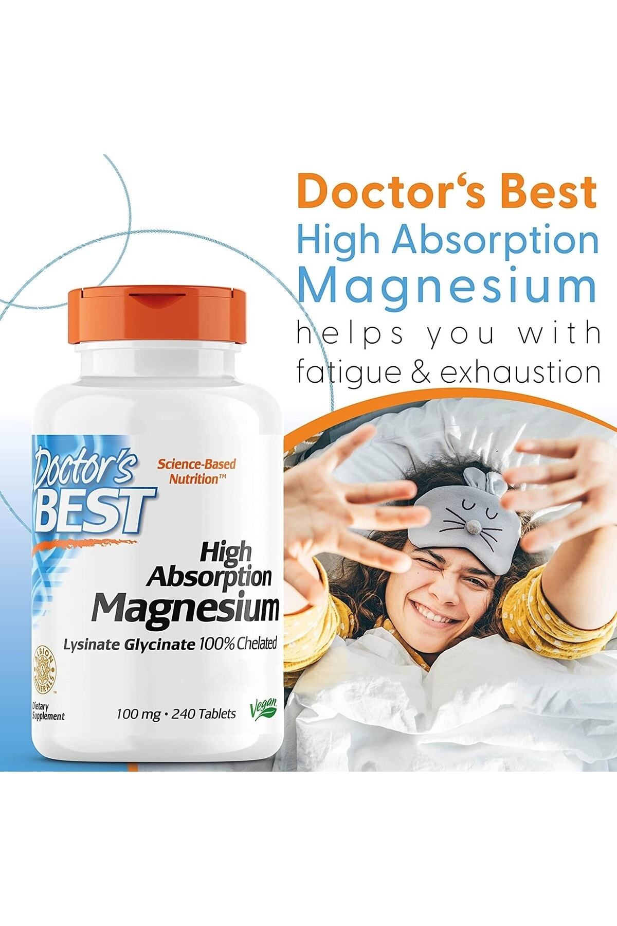 Doctor's Best High Absorption Magnesium, 100 Mg, Premium Magnezyum ...