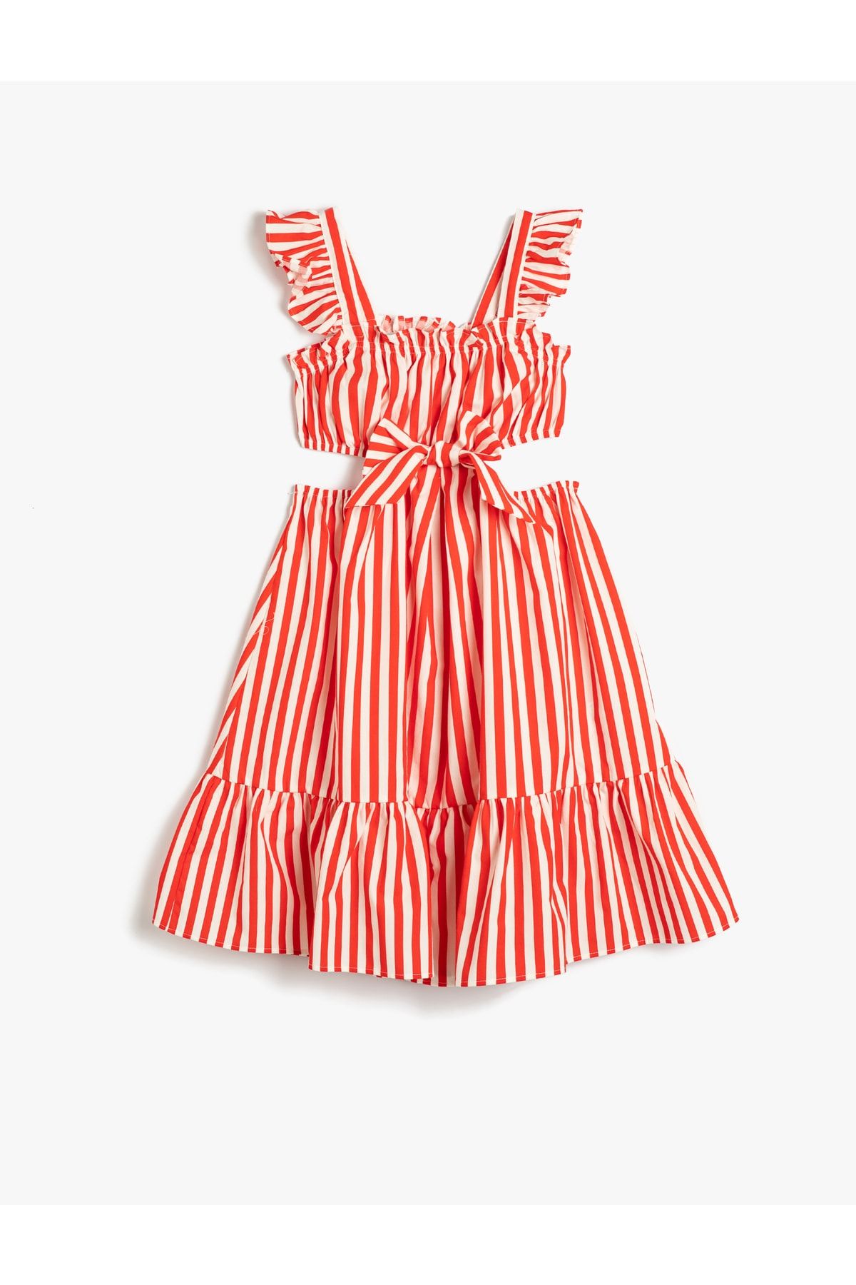 Koton Kleid Rot Gerüschter Saum