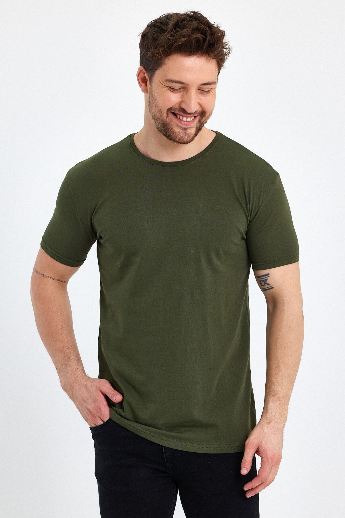 Dark green on sale t shirt mens