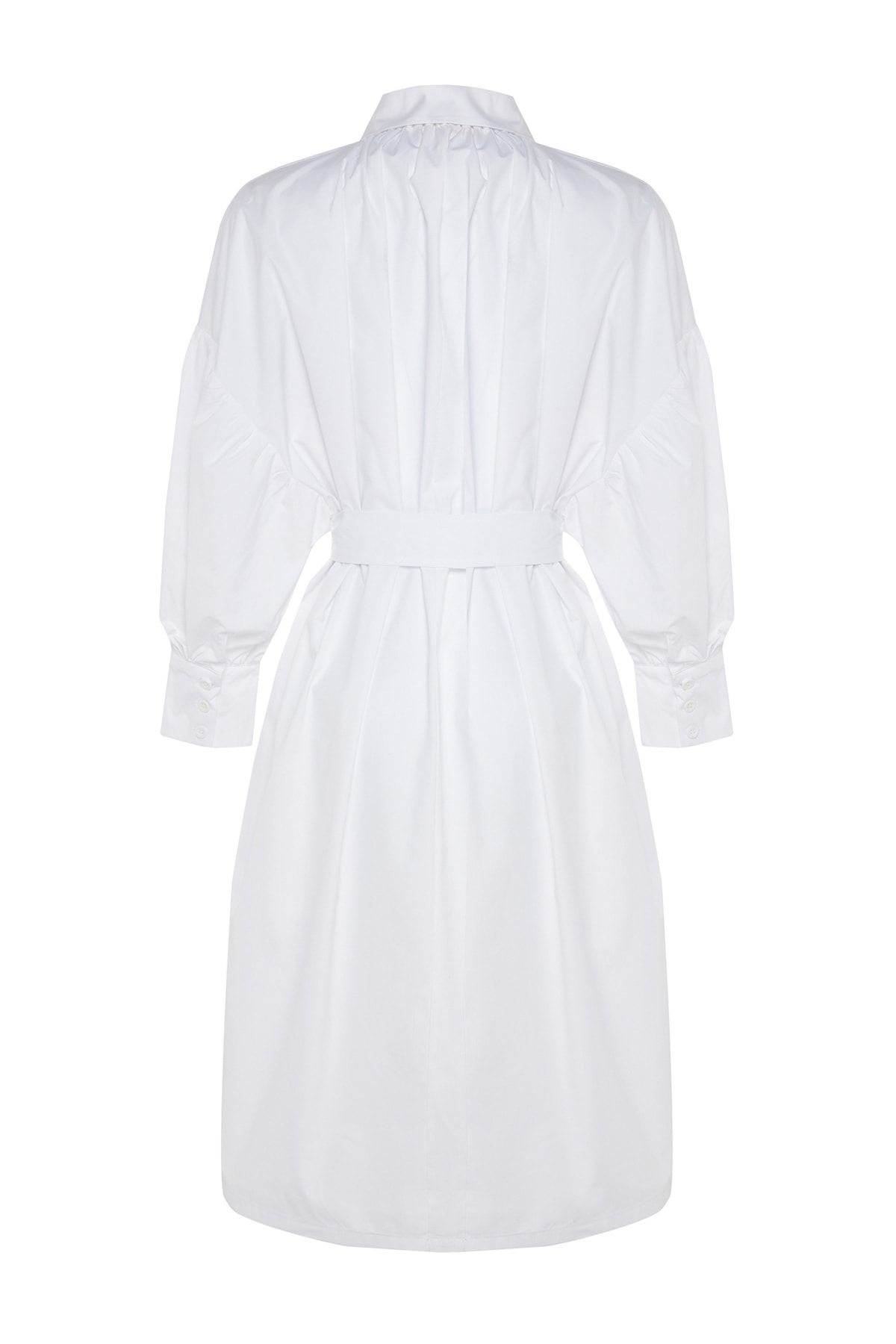 Trendyol Modest-X Kevser Sarıoglu White Half Placket Drawstring Detailed 100% Cotton Poplin Woven Tunik TCLSS23UK00002 8