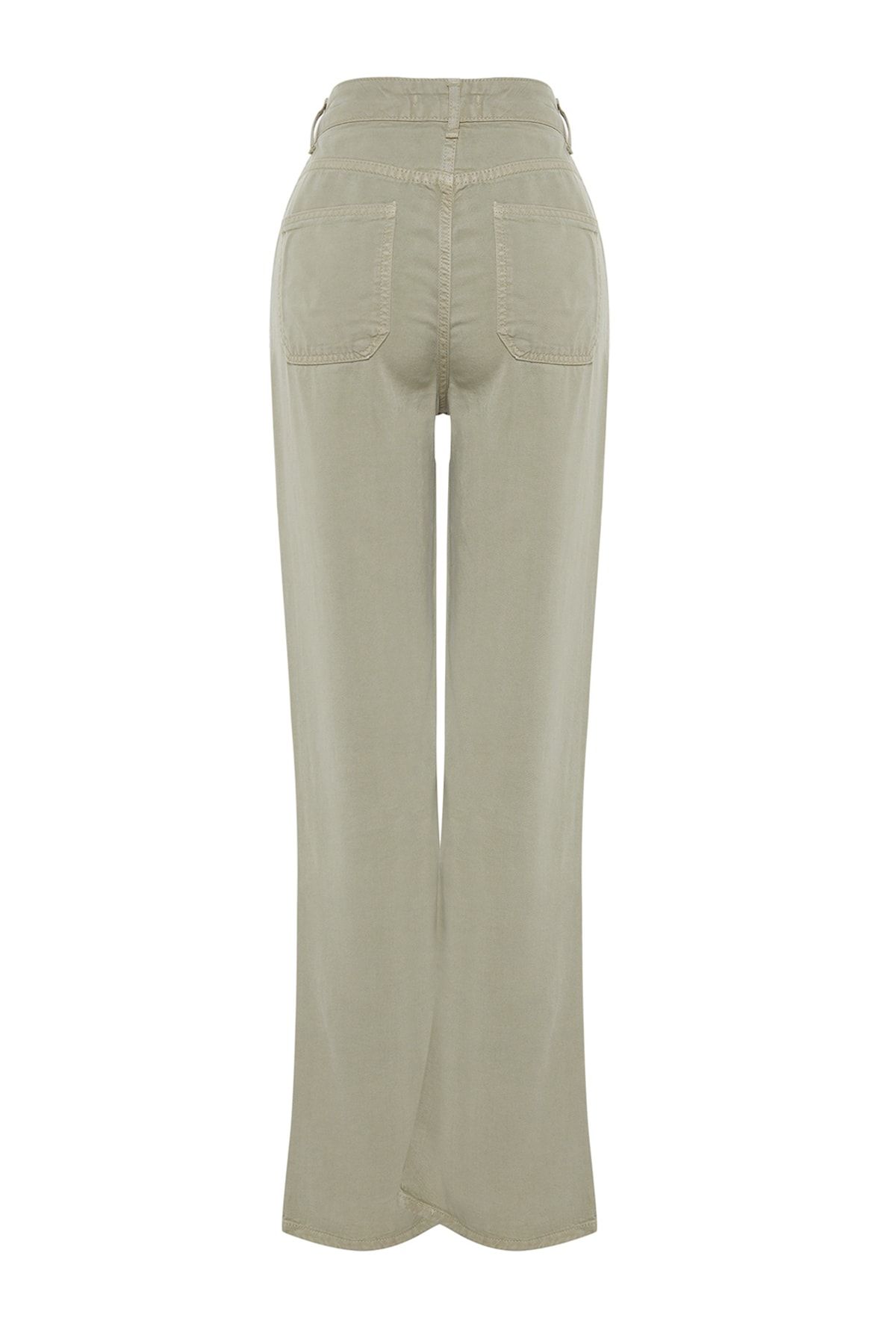 Trendyol Collection-Mint More Sustainable – 100 % Tencel-Jeans mit niedriger Taille und weitem Bein TWOSS23JE00219 6