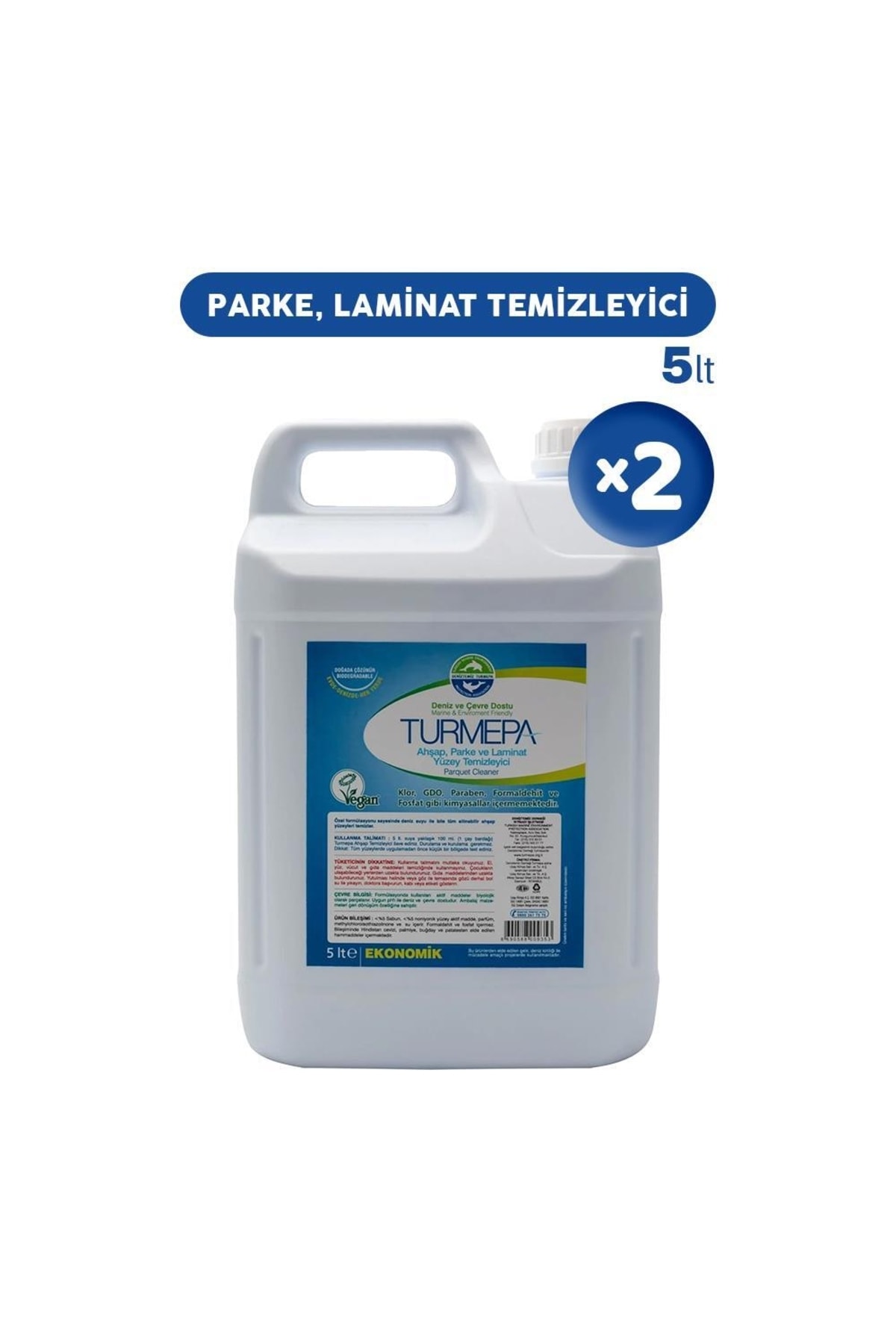 Turmepa Ahşap, Parke Ve Laminat Yüzey Temizleyicisi 5 Lt X 2
